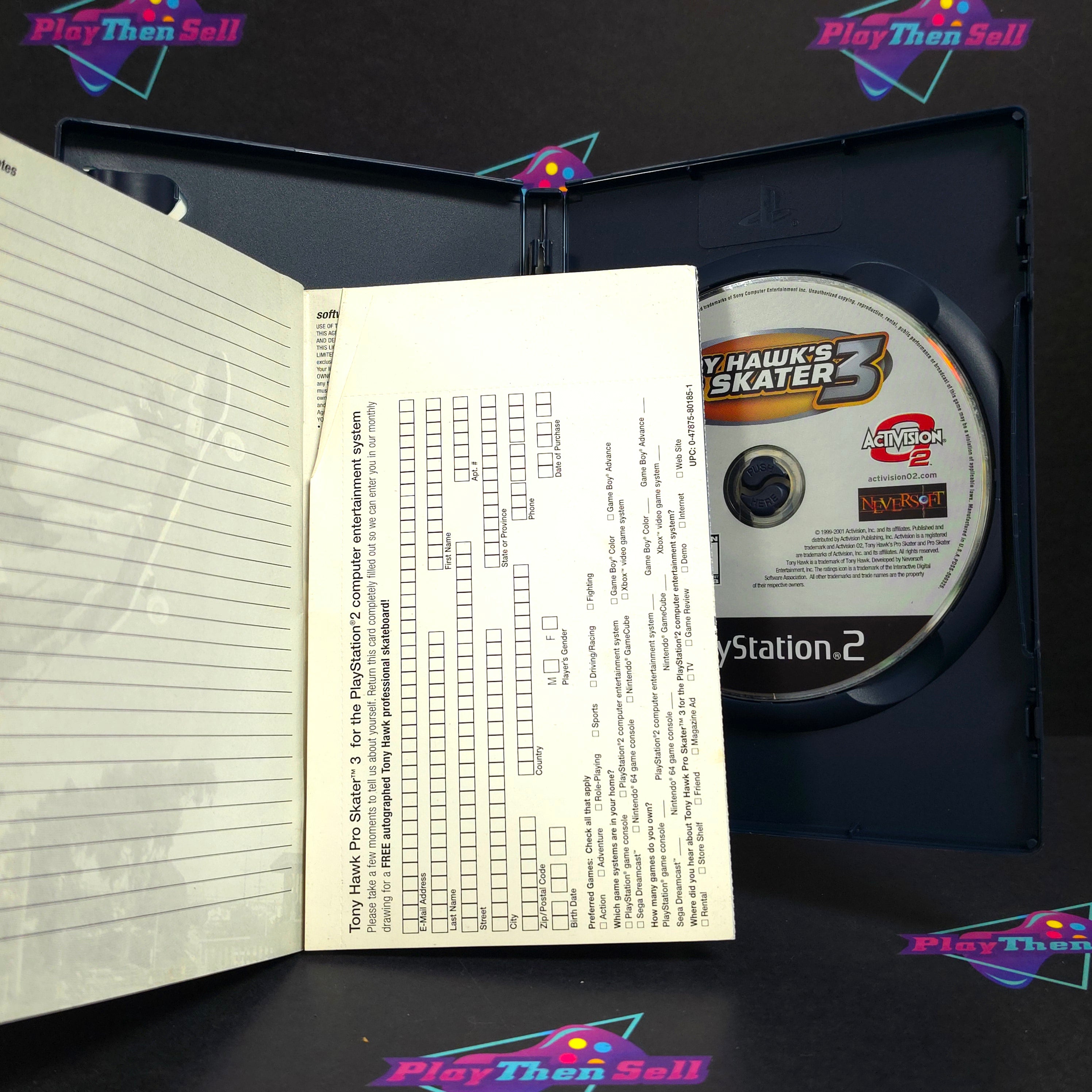 Tony Hawk's Pro Skater 3 PS2 PlayStation 2 + Reg Complete - Very Good