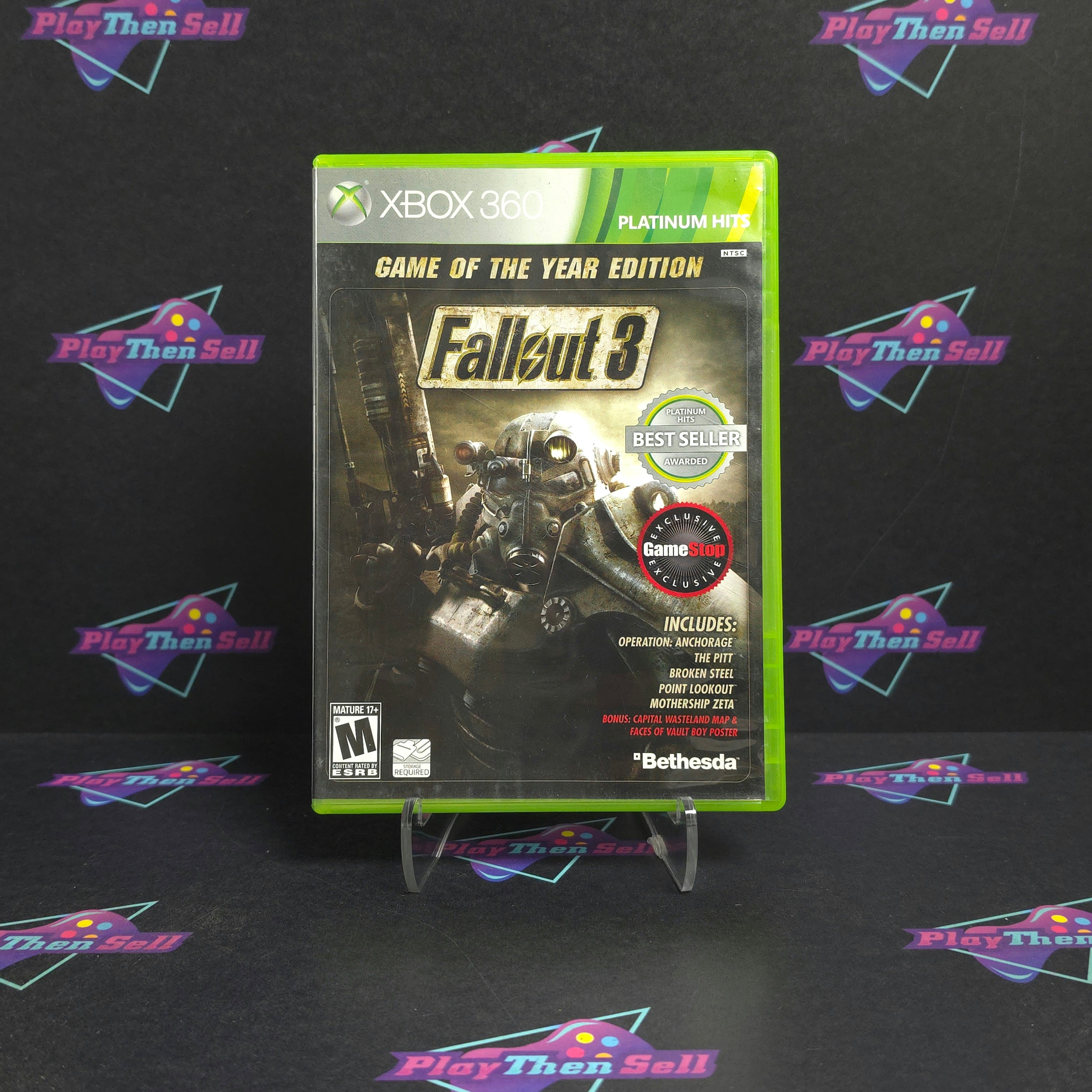 Fallout 3 GOTY GameStop Edition Xbox 360 PH + Poster - Very Good