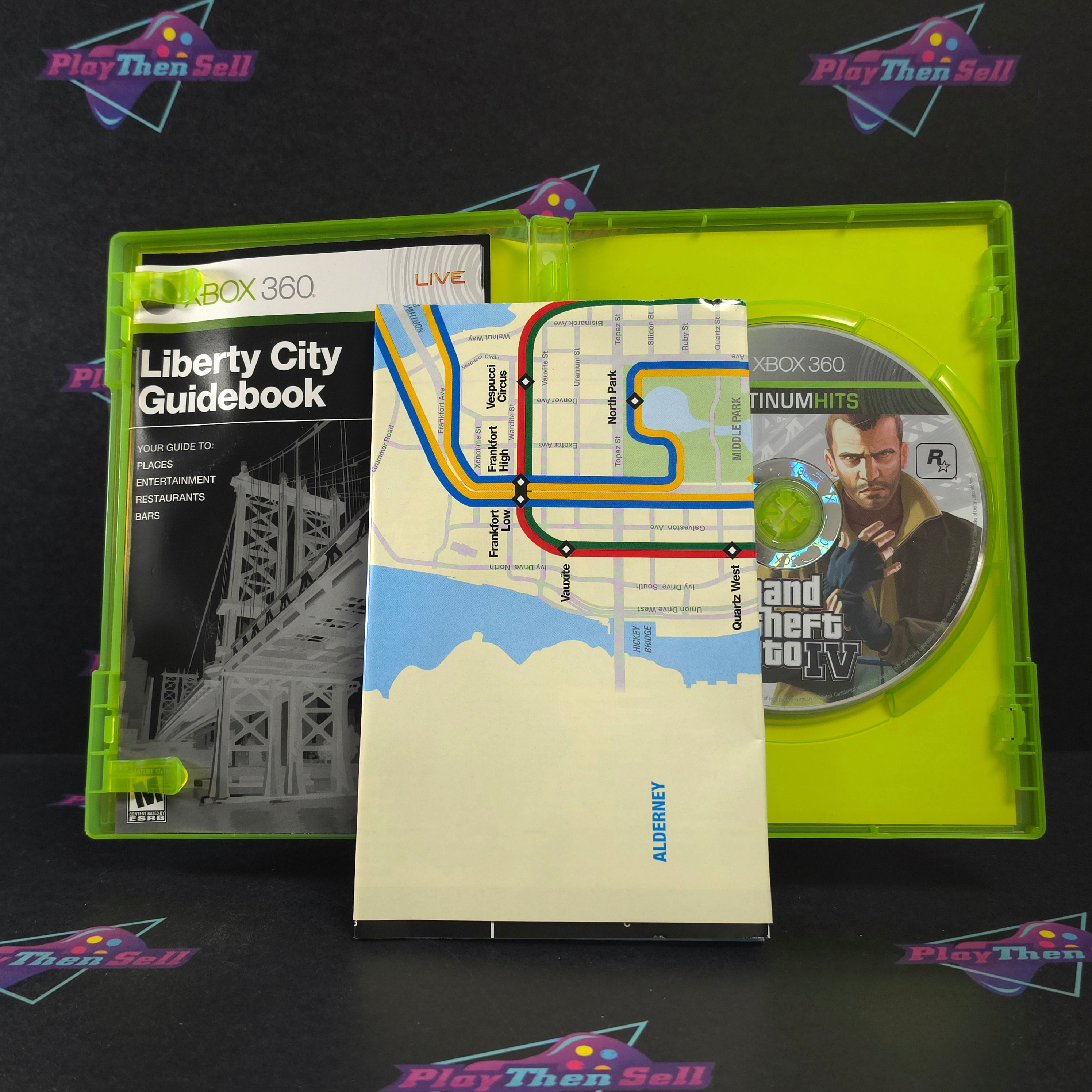 Grand Theft Auto IV (4) Xbox 360 PH + Map Complete - Very Good