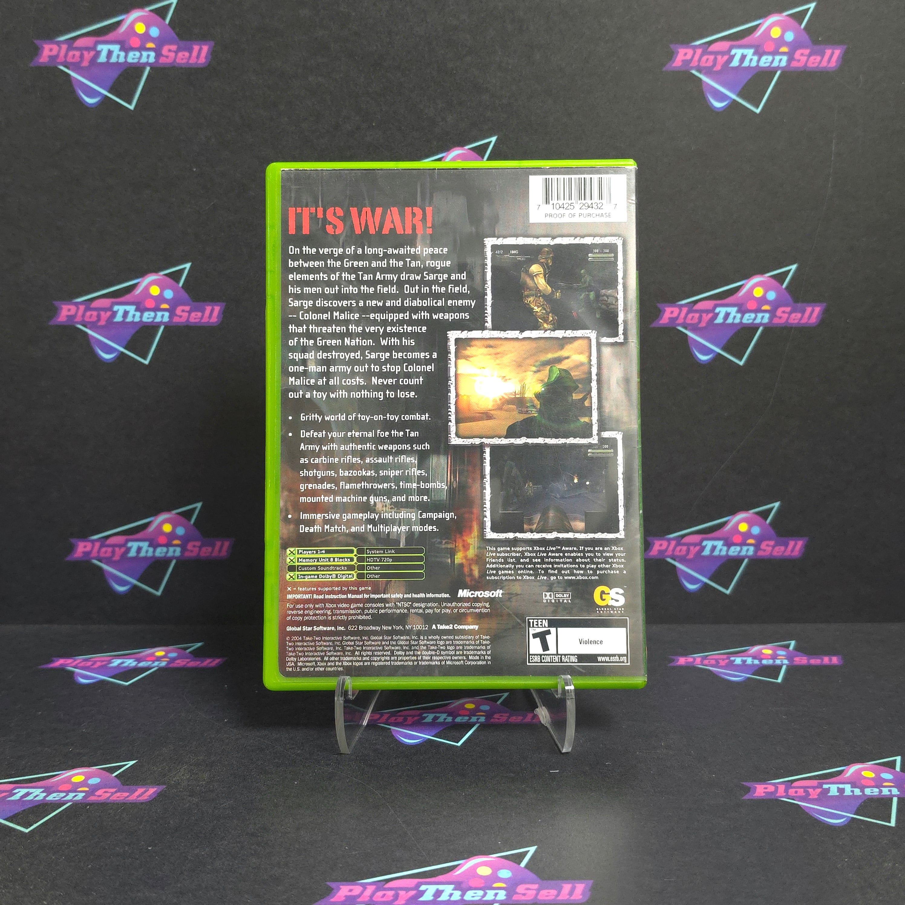 Army Men Sarge's War Xbox Complete - Very Good