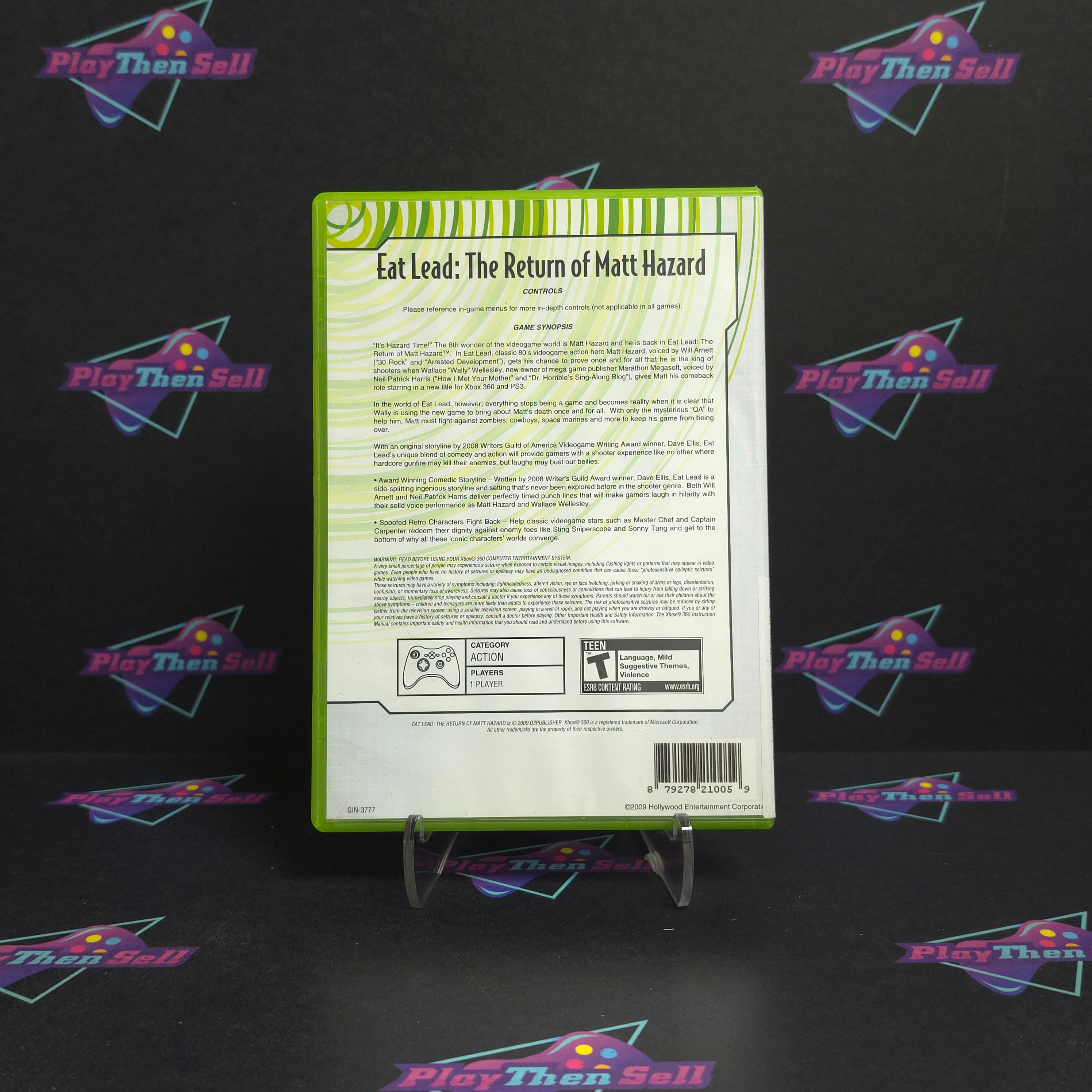 Eat Lead The Return of Matt Hazard Xbox 360 Rental Art Complete - Very Good