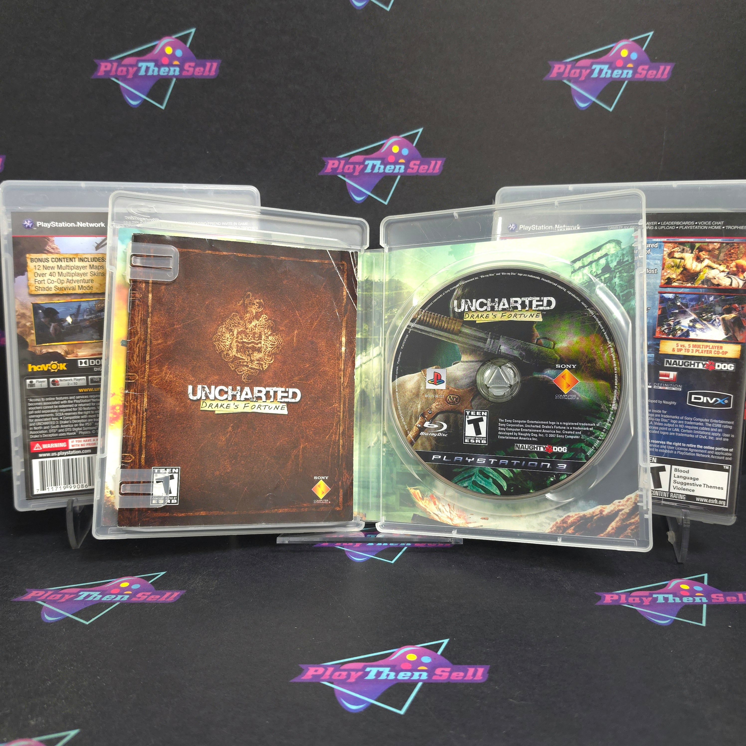Uncharted (Lot of 3) Drake's Fortune/Among Thieves/Drake's Deception PS3 CIB - Very Good