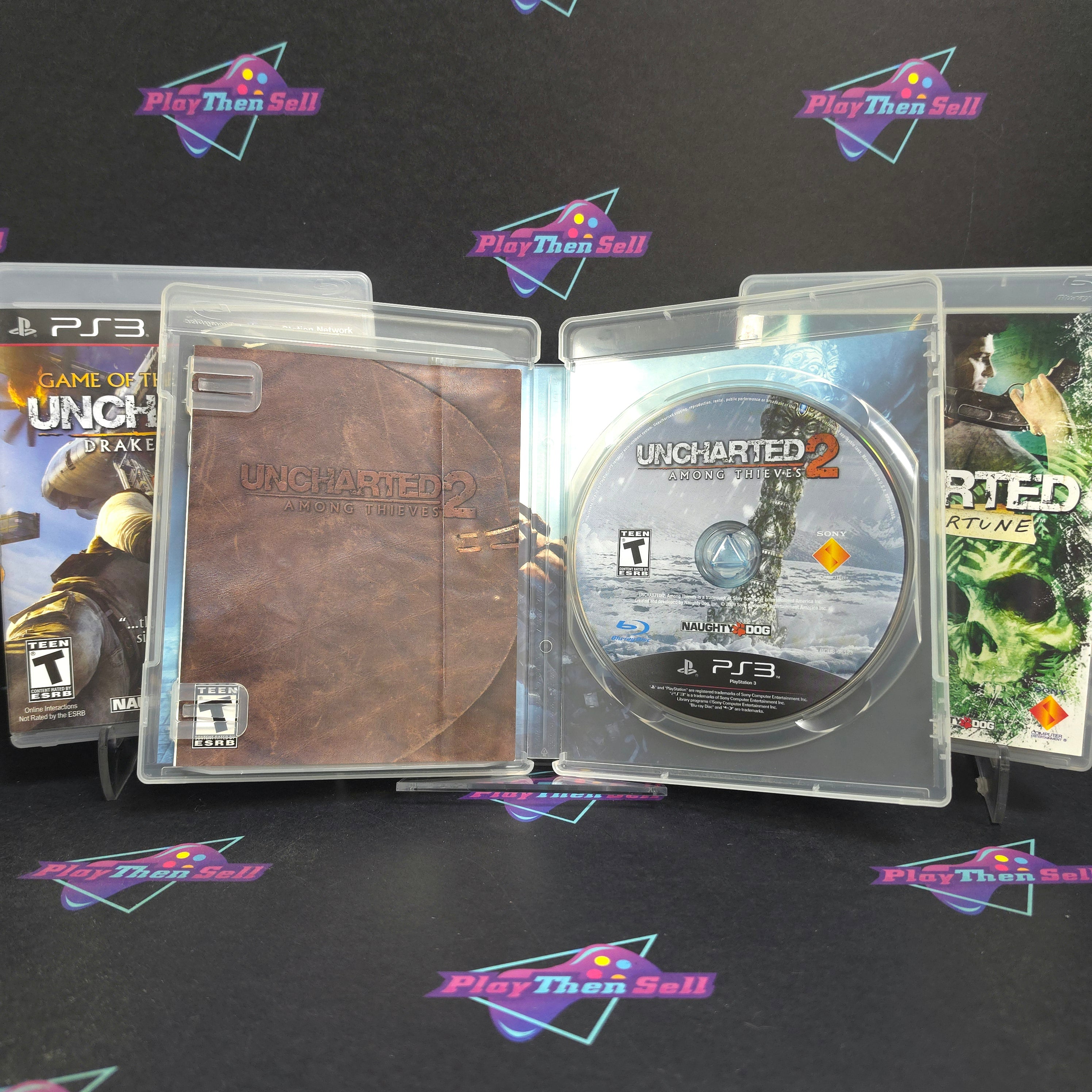 Uncharted (Lot of 3) Drake's Fortune/Among Thieves/Drake's Deception PS3 CIB - Very Good