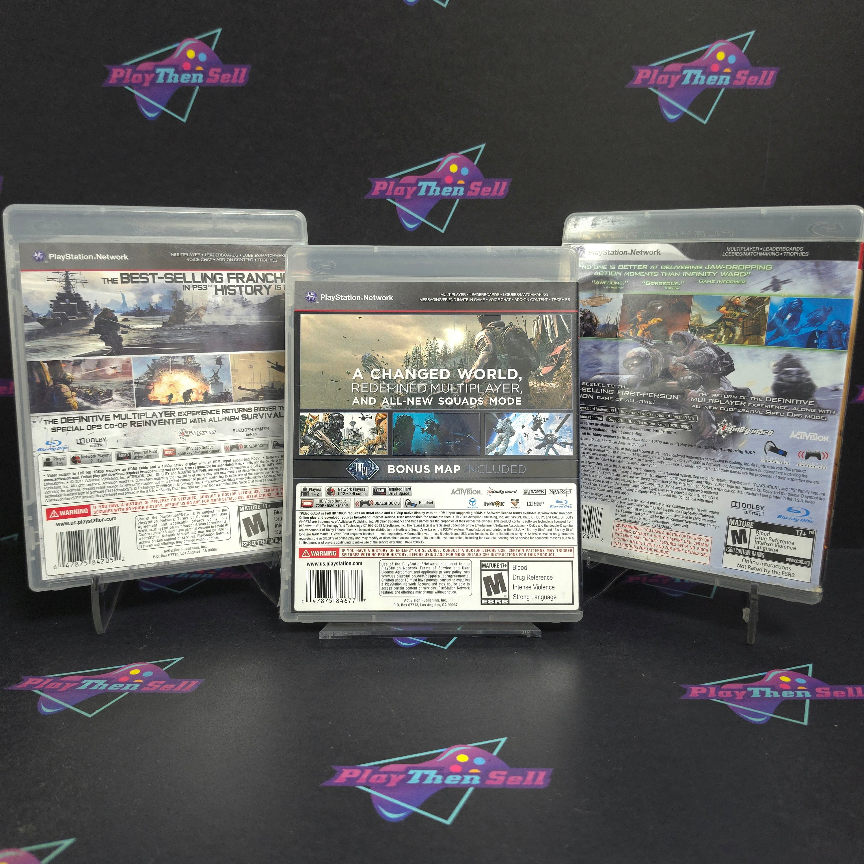 Call of Duty Collection (3-Game Lot) Modern Warfare 2, 3 & Ghosts PS3 CIB - Very Good