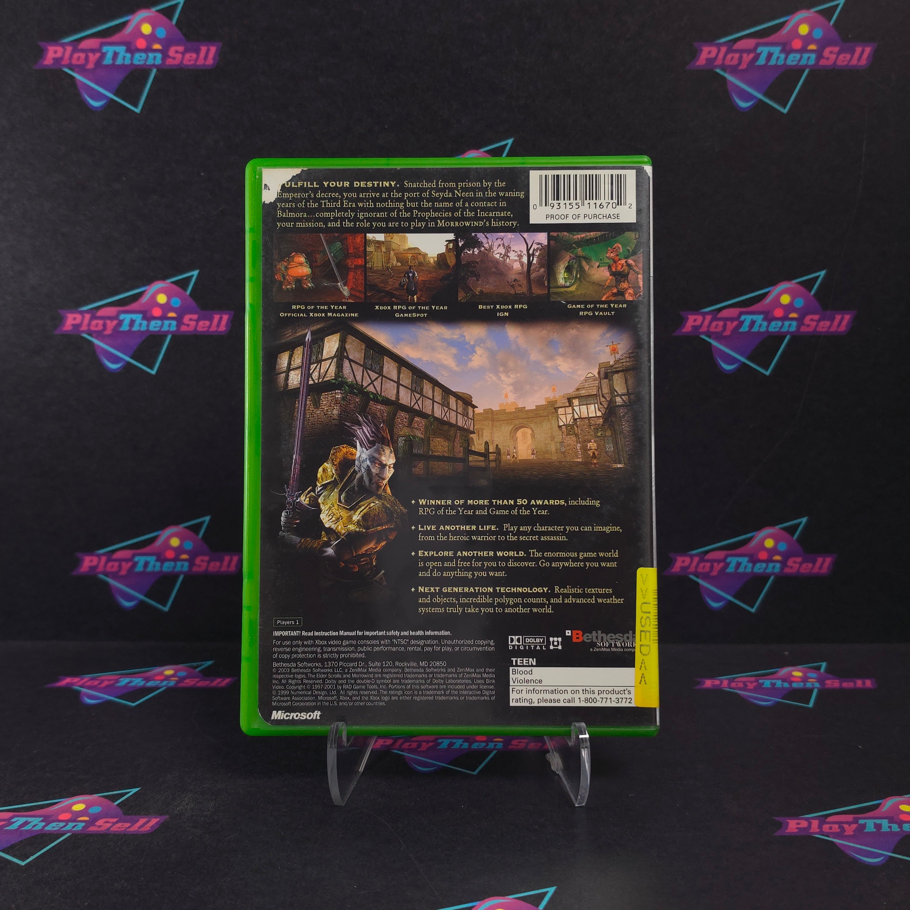 The Elder Scrolls III (3) Morrowind Xbox PH + Map Complete - Very Good