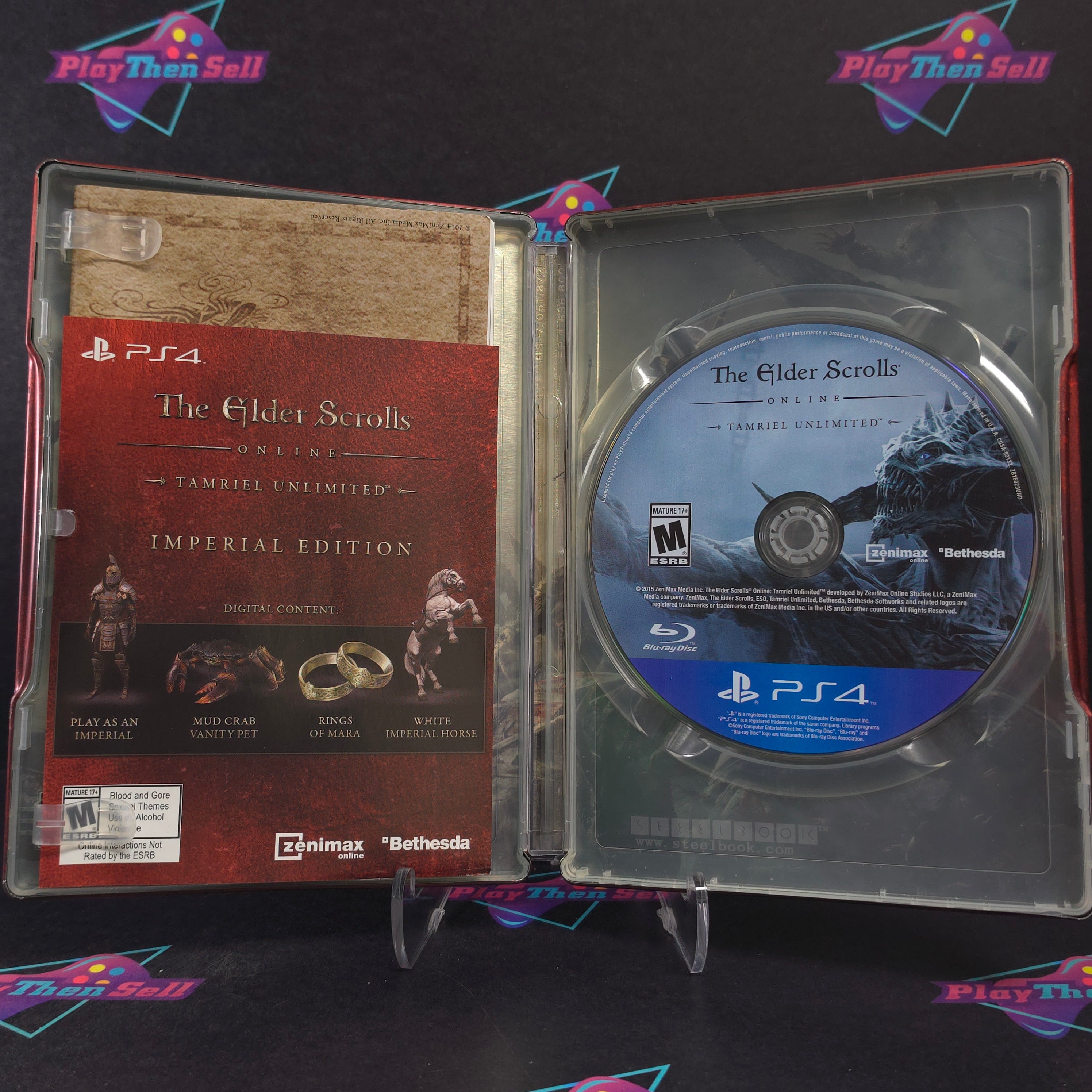 The Elder Scrolls Online Imperial Edition SteelBook PS4 PlayStation 4 + Map CIB - Excellent