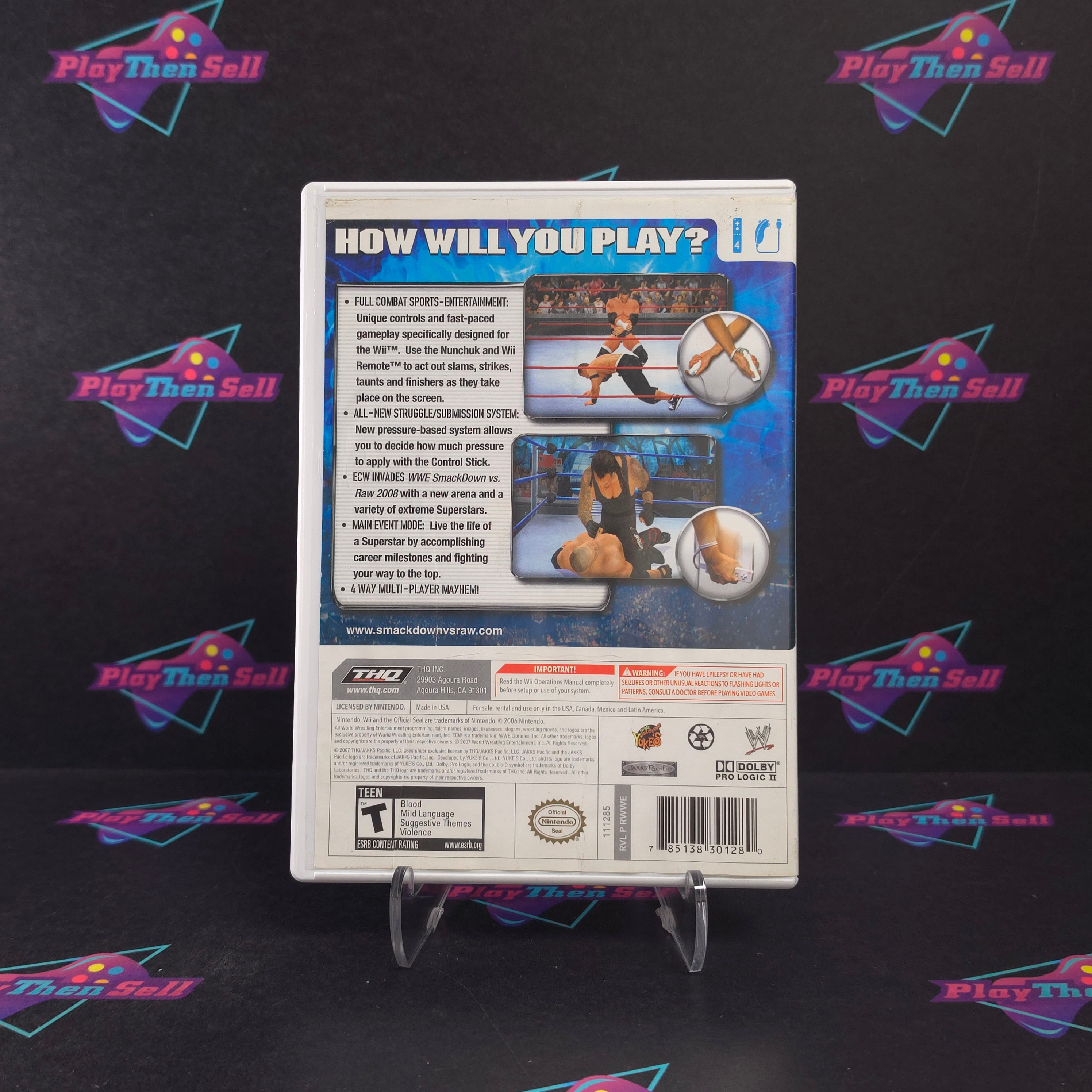 Smackdown vs Raw 2008 Nintendo Wii Complete - Very Good