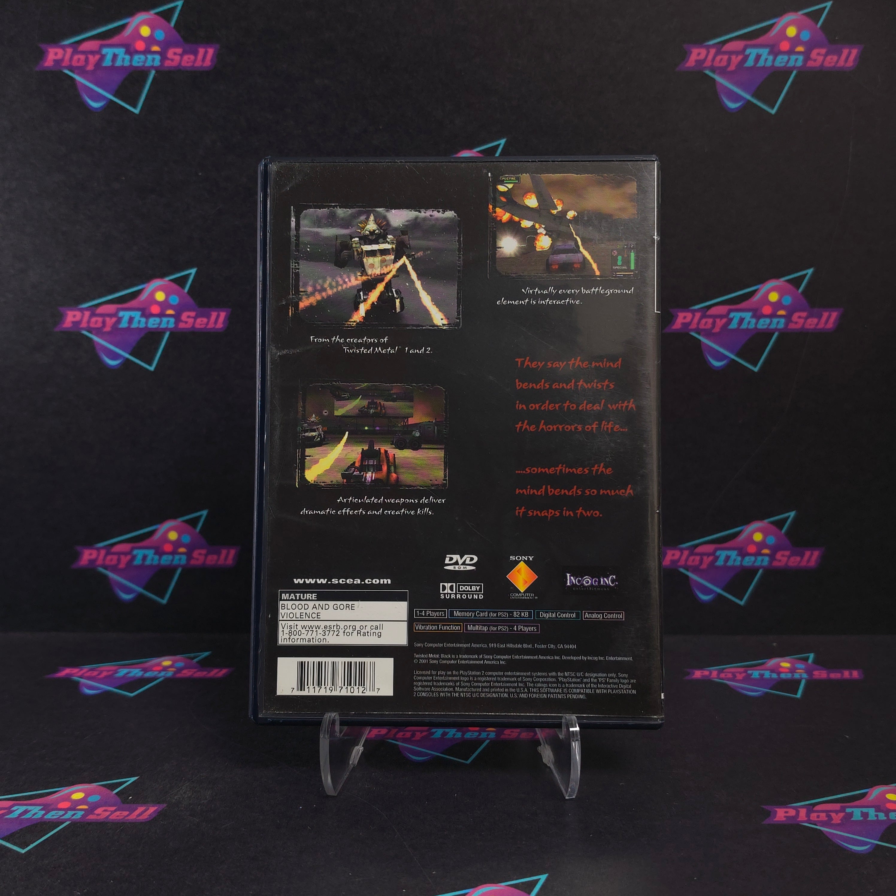 Twisted Metal Black PS2 PlayStation 2 GH Disc - Very Good