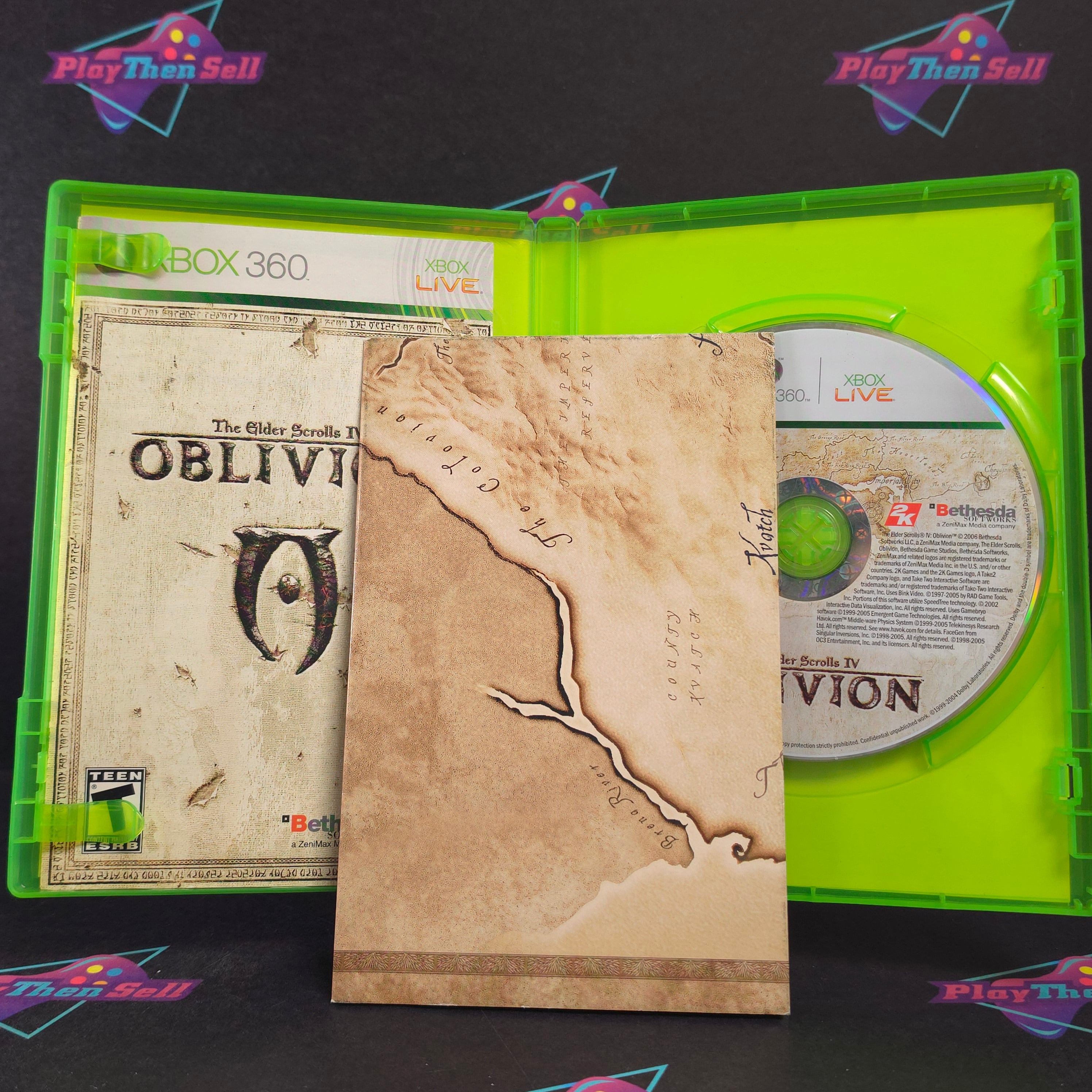 Elder Scrolls IV (4) Oblivion Xbox 360 + Map Complete - Very Good