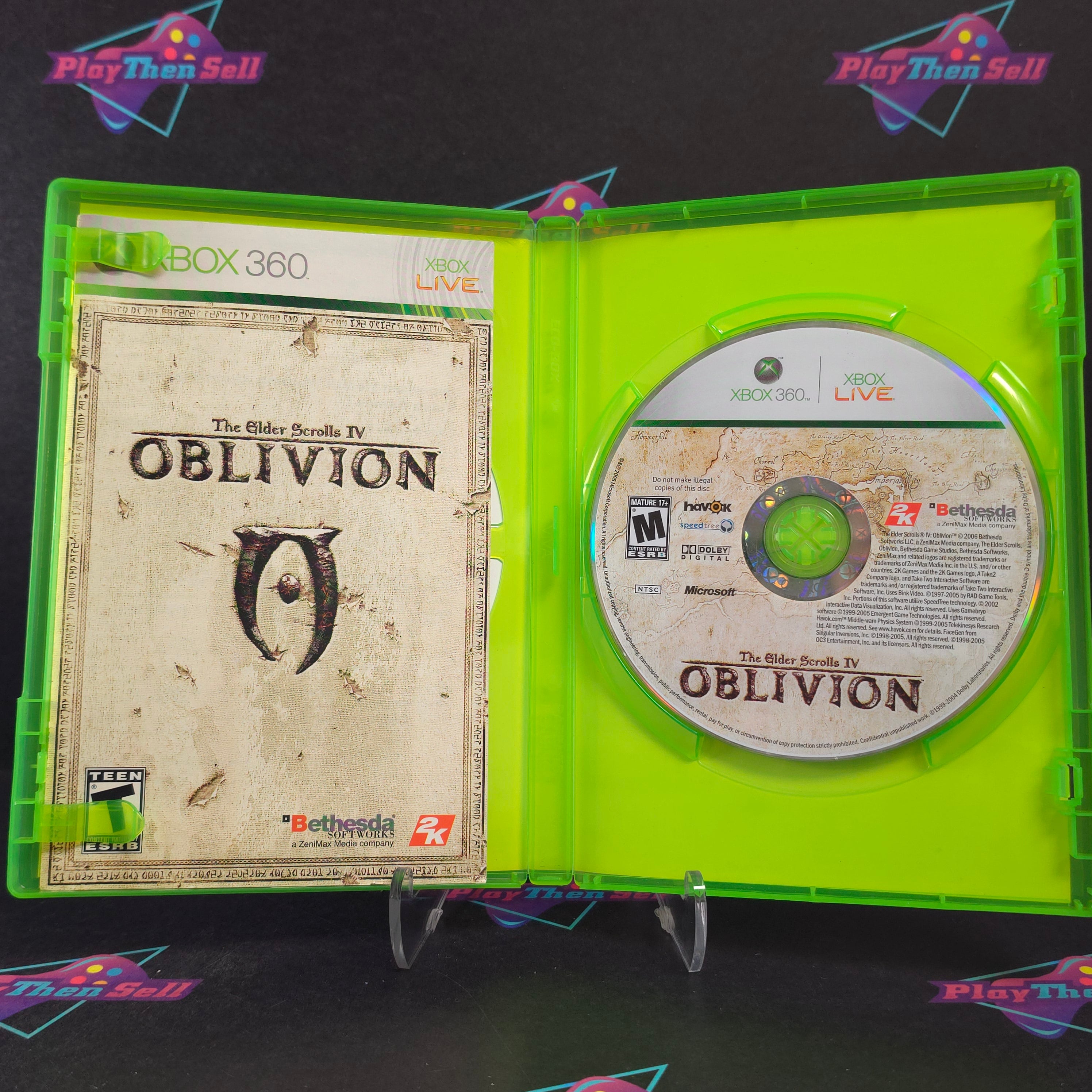 Elder Scrolls IV (4) Oblivion Xbox 360 + Map Complete - Very Good