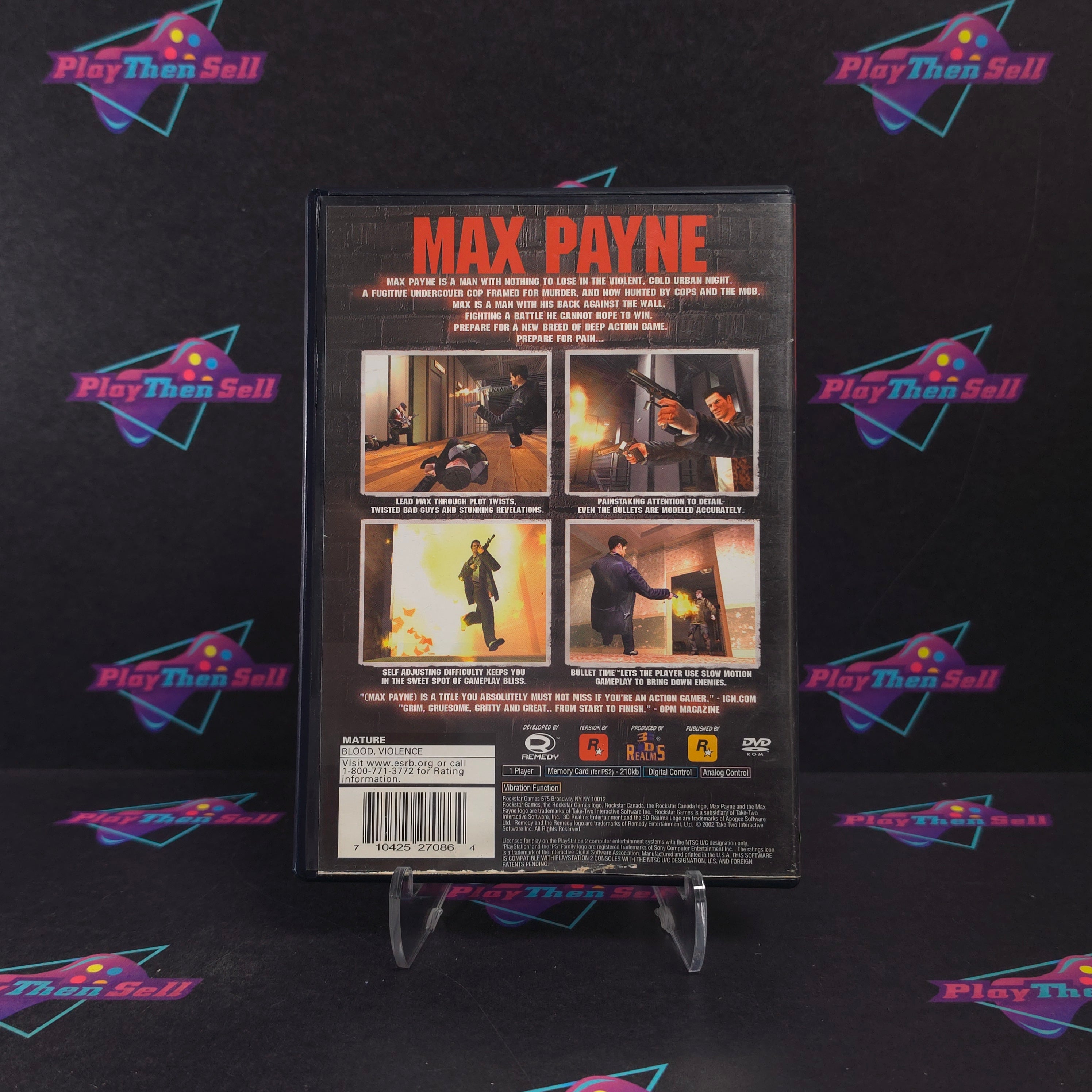 Max Payne PS2 PlayStation 2 GH - Very Good