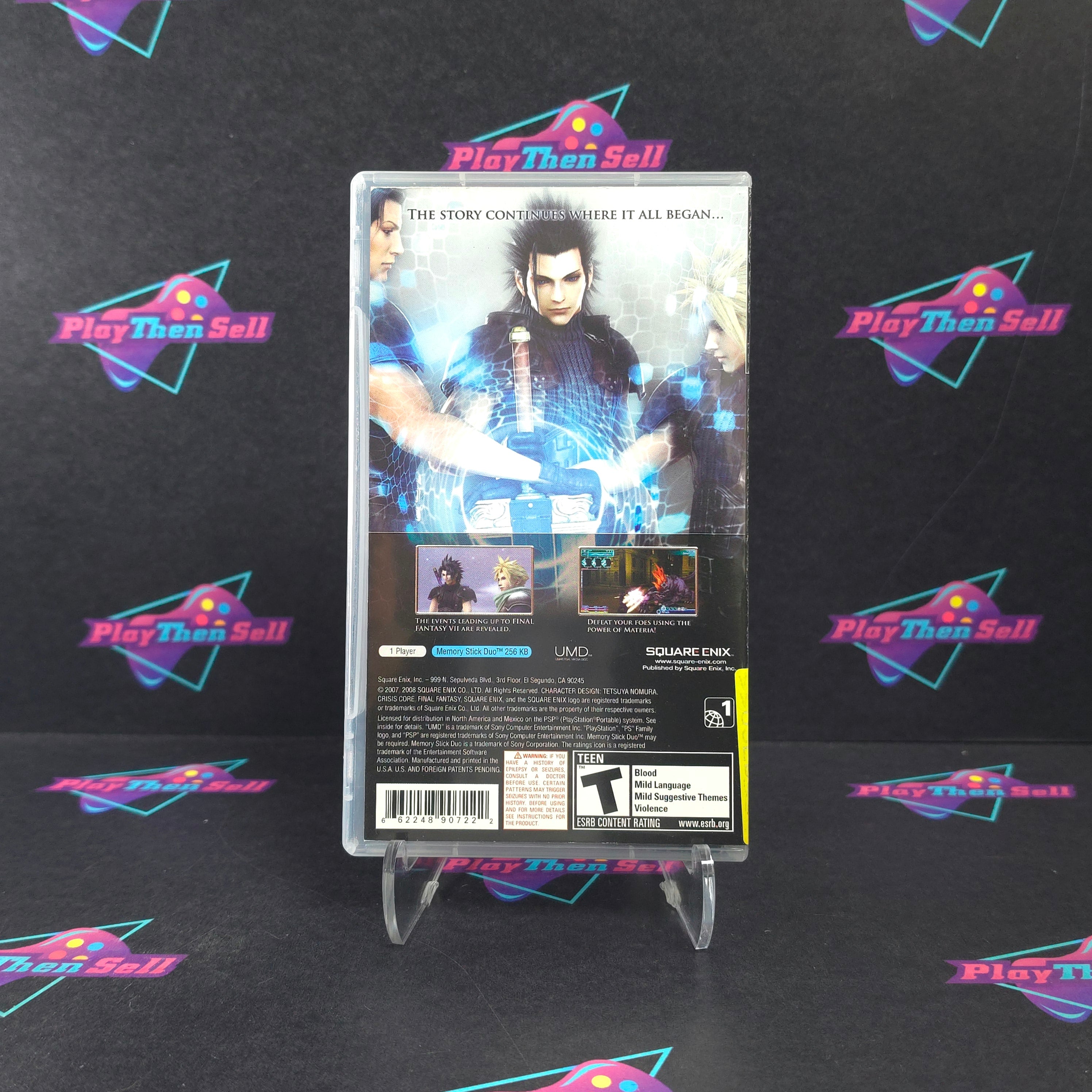 Crisis Core Final Fantasy VII (7) Sony PSP + Reg / GH Disc Complete - Very Good
