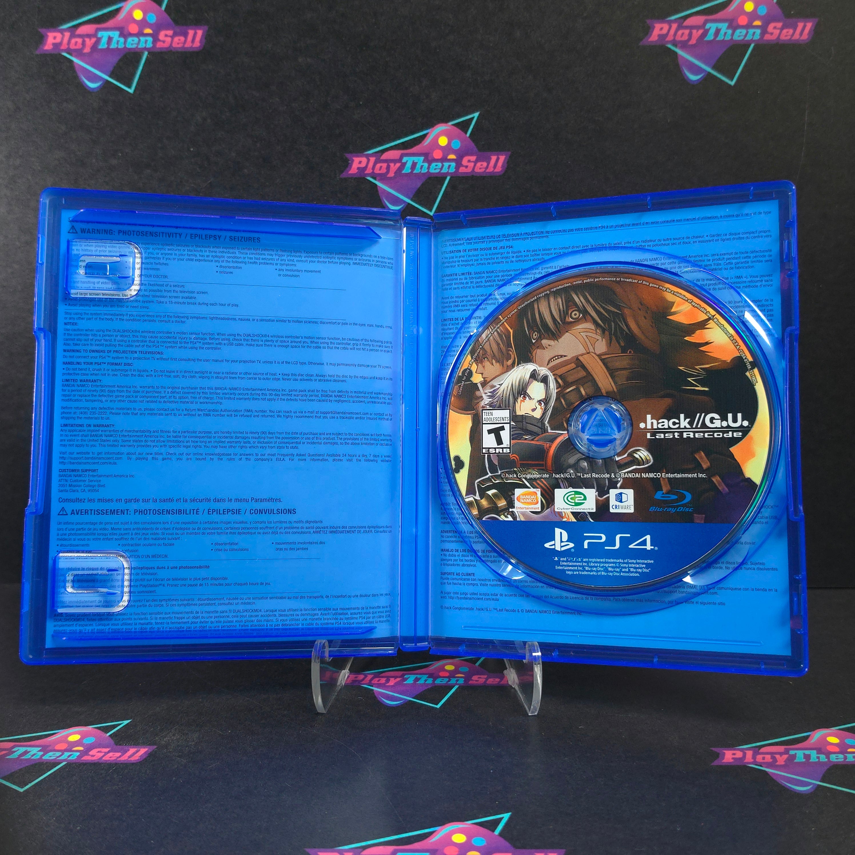 .Hack G.U. Last Recode PS4 PlayStation 4 Complete - Excellent