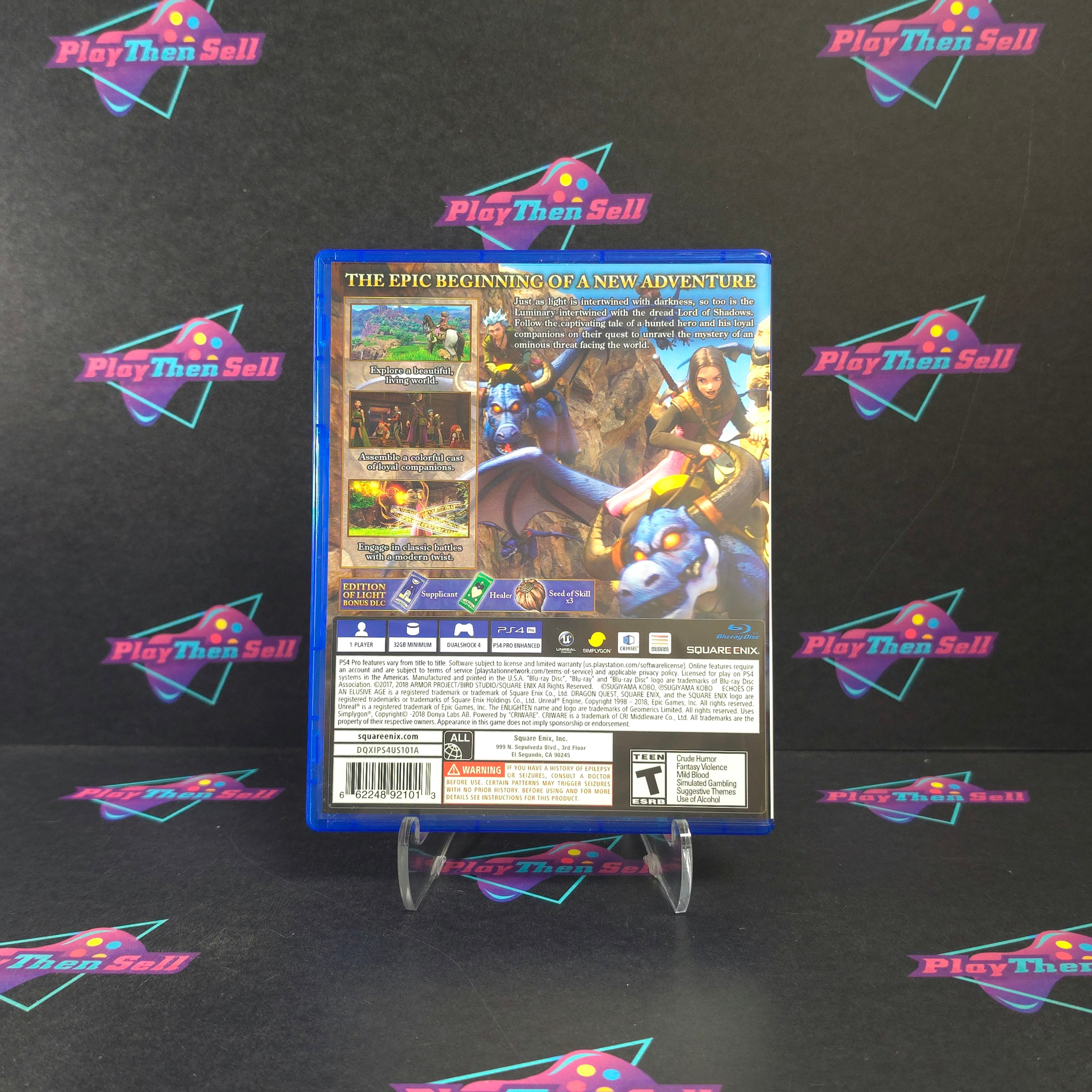 Dragon Quest XI (11) Echoes of an Elusive Age Edition of Light PS4 PlayStation 4 CIB - Excellent