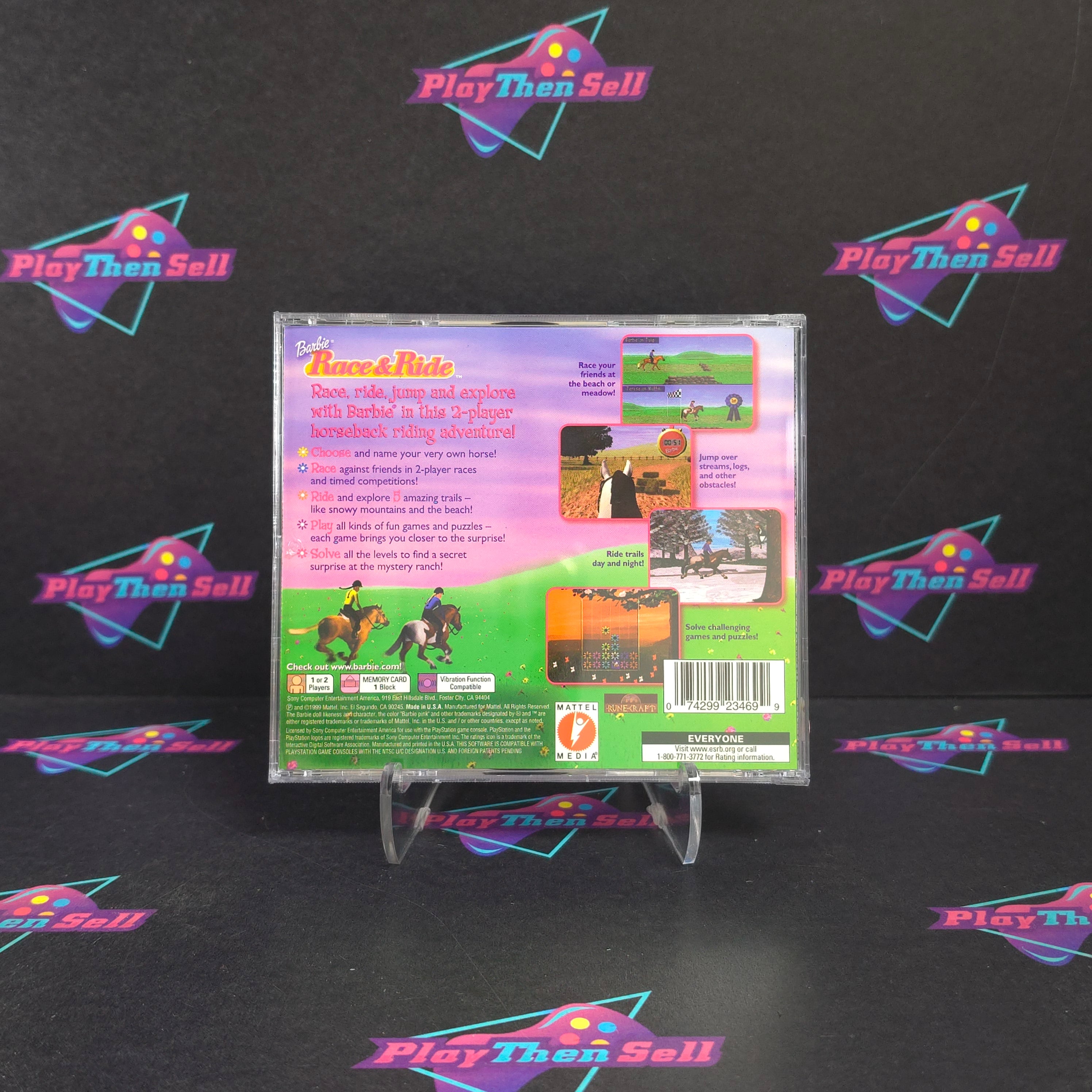 Barbie Race & Ride PS1 PlayStation 1 + Reg Complete - Very Good