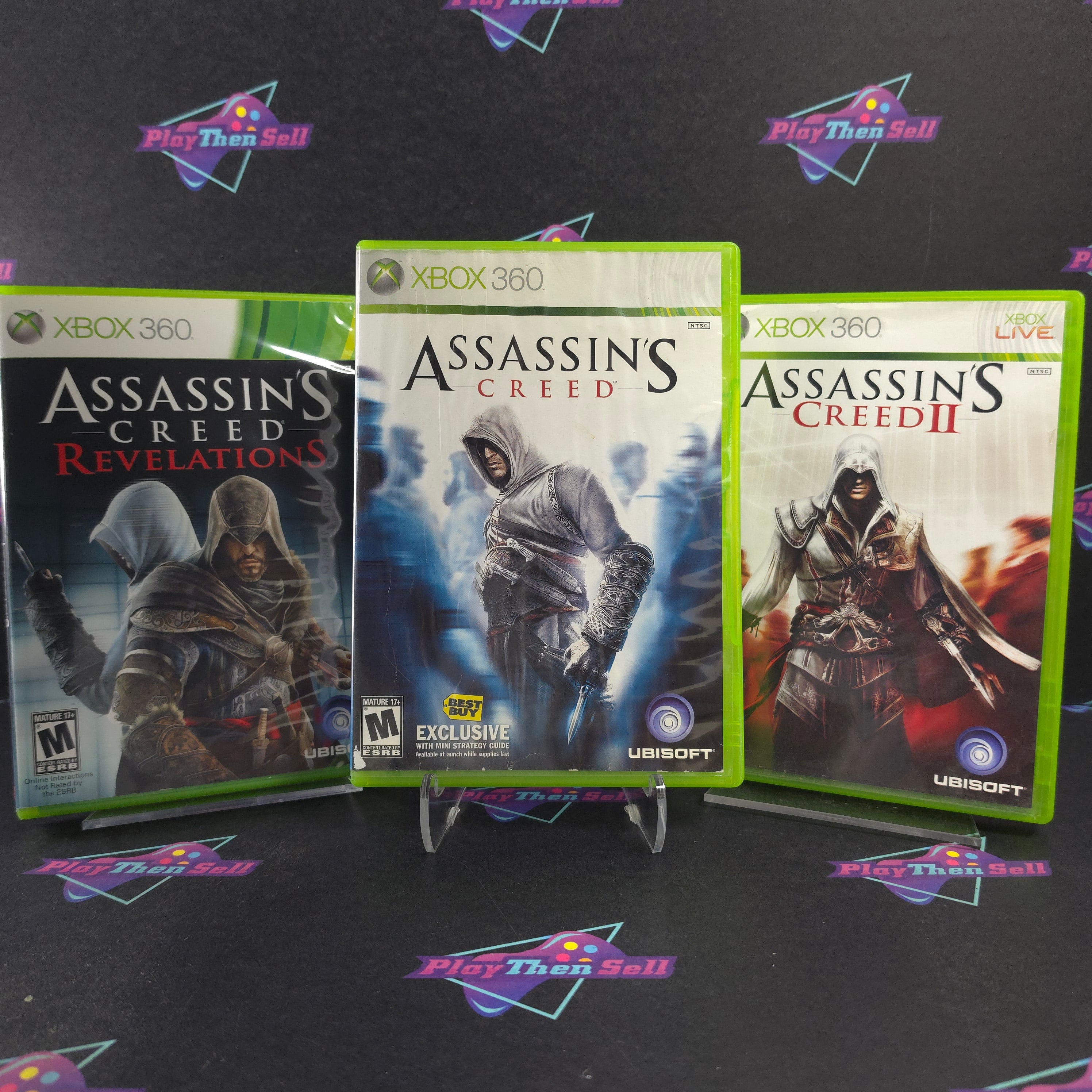 Assassin's Creed Collection (3-Game Lot) 1, 2, Revelations Xbox 360 Bundle - Very Good