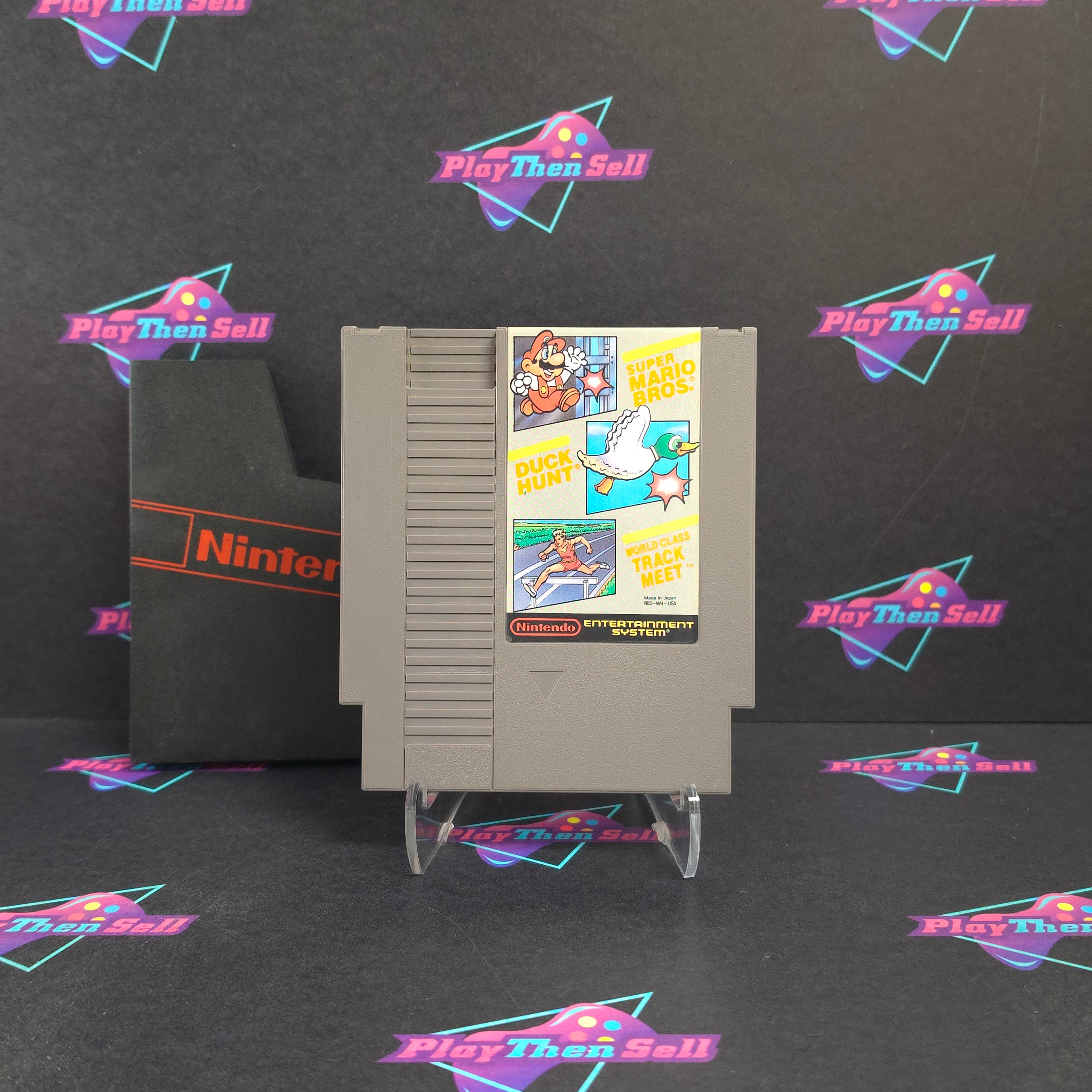 Super Mario Bros / Duck Hunt / World Class Track Meet Nintendo NES + Sleeve - Excellent
