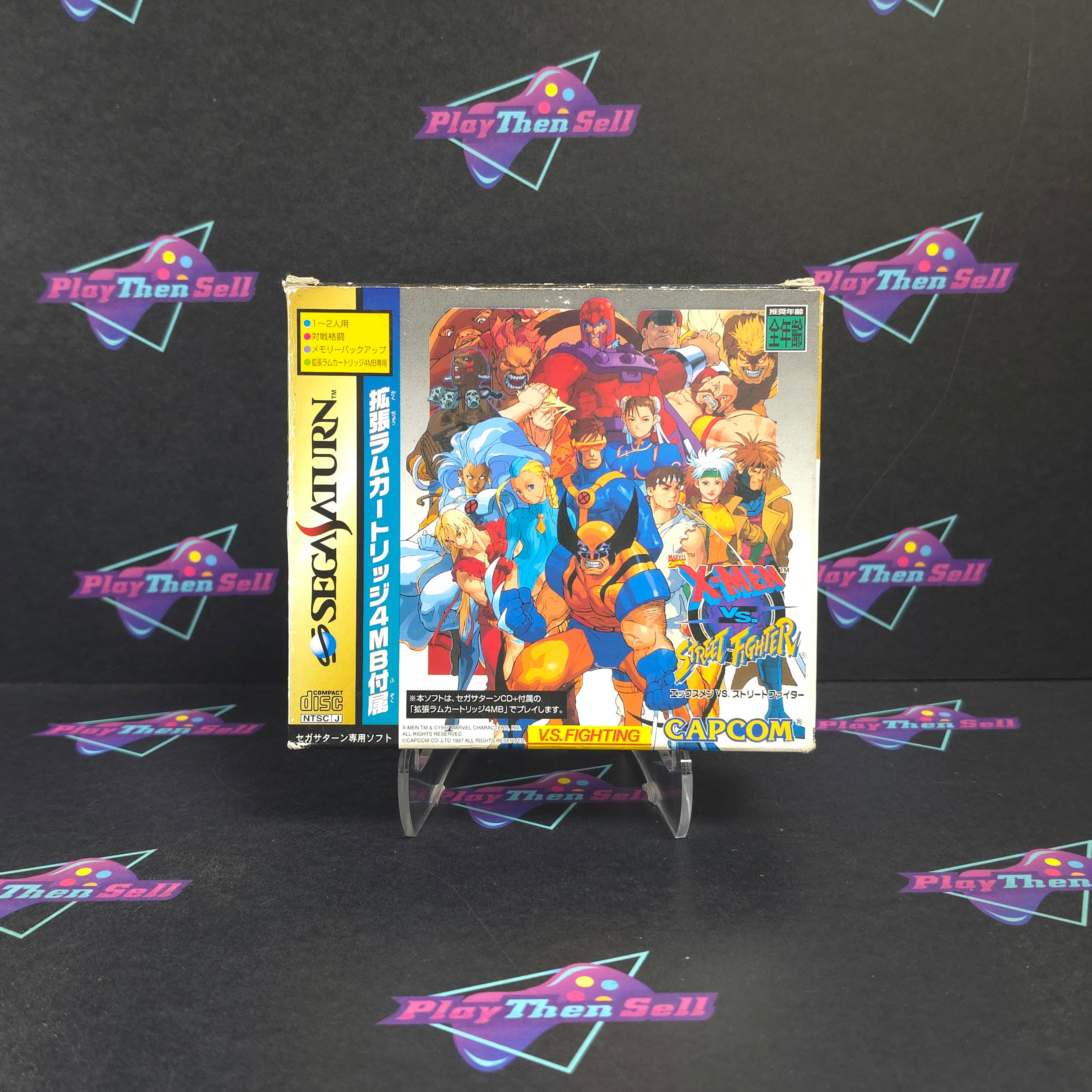 X-Men vs. Street Fighter 4MB RAM Set Sega Saturn Japan Import Complete - Excellent