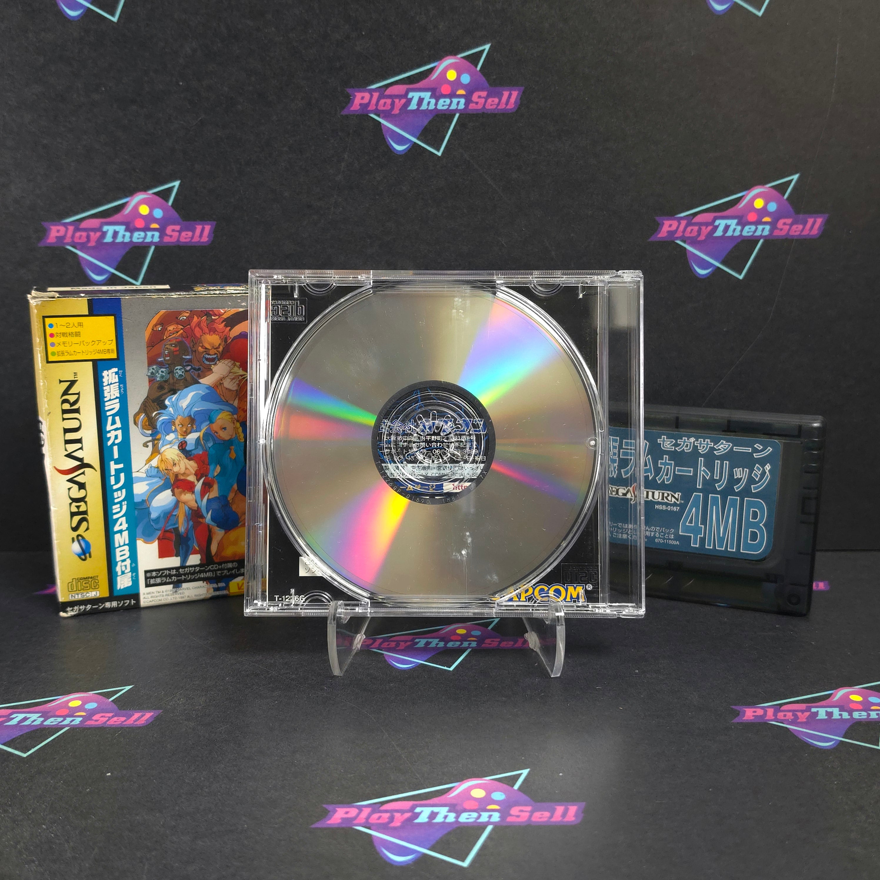 X-Men vs. Street Fighter 4MB RAM Set Sega Saturn Japan Import Complete - Excellent