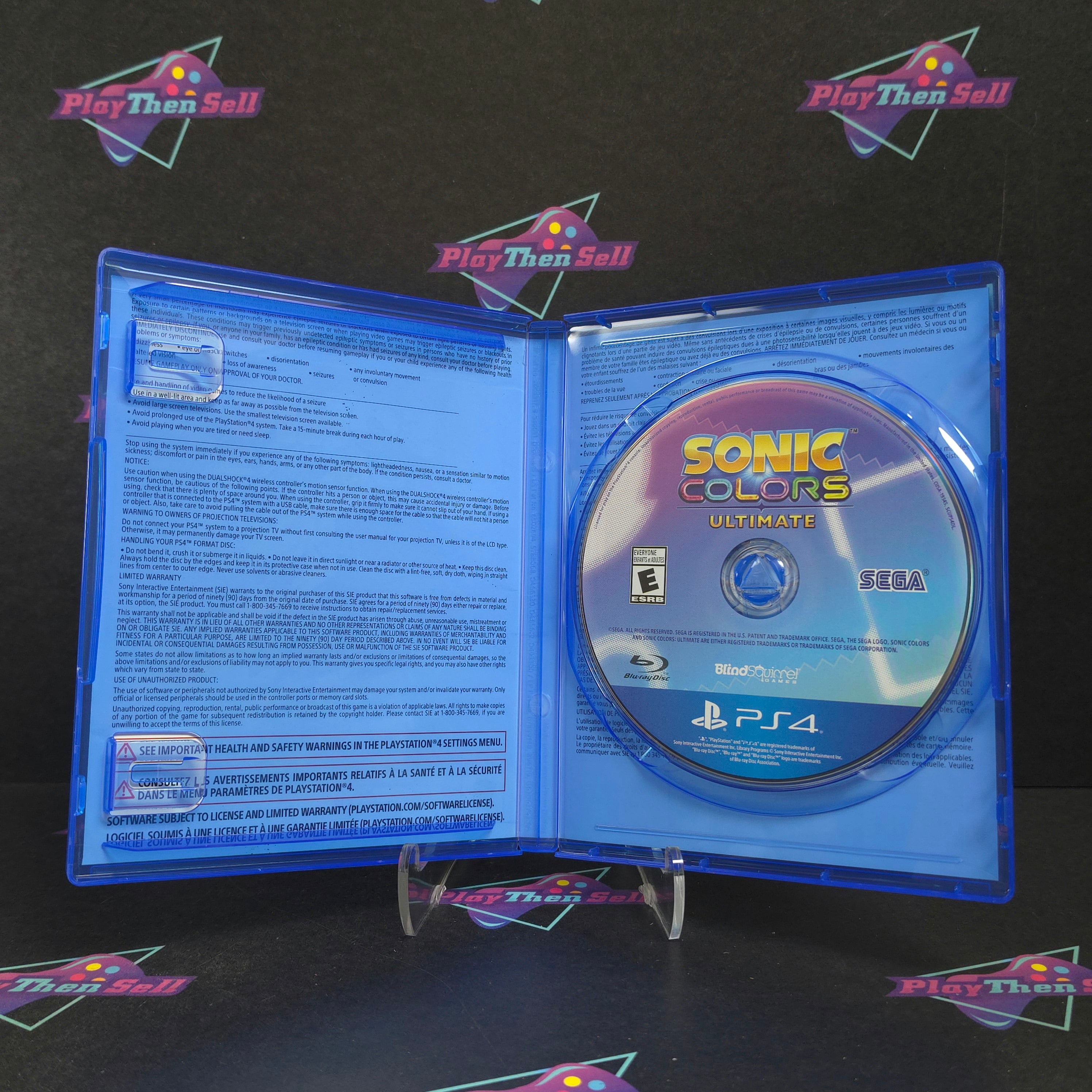 Sonic Colors Ultimate PS4 PlayStation 4 Complete - Excellent