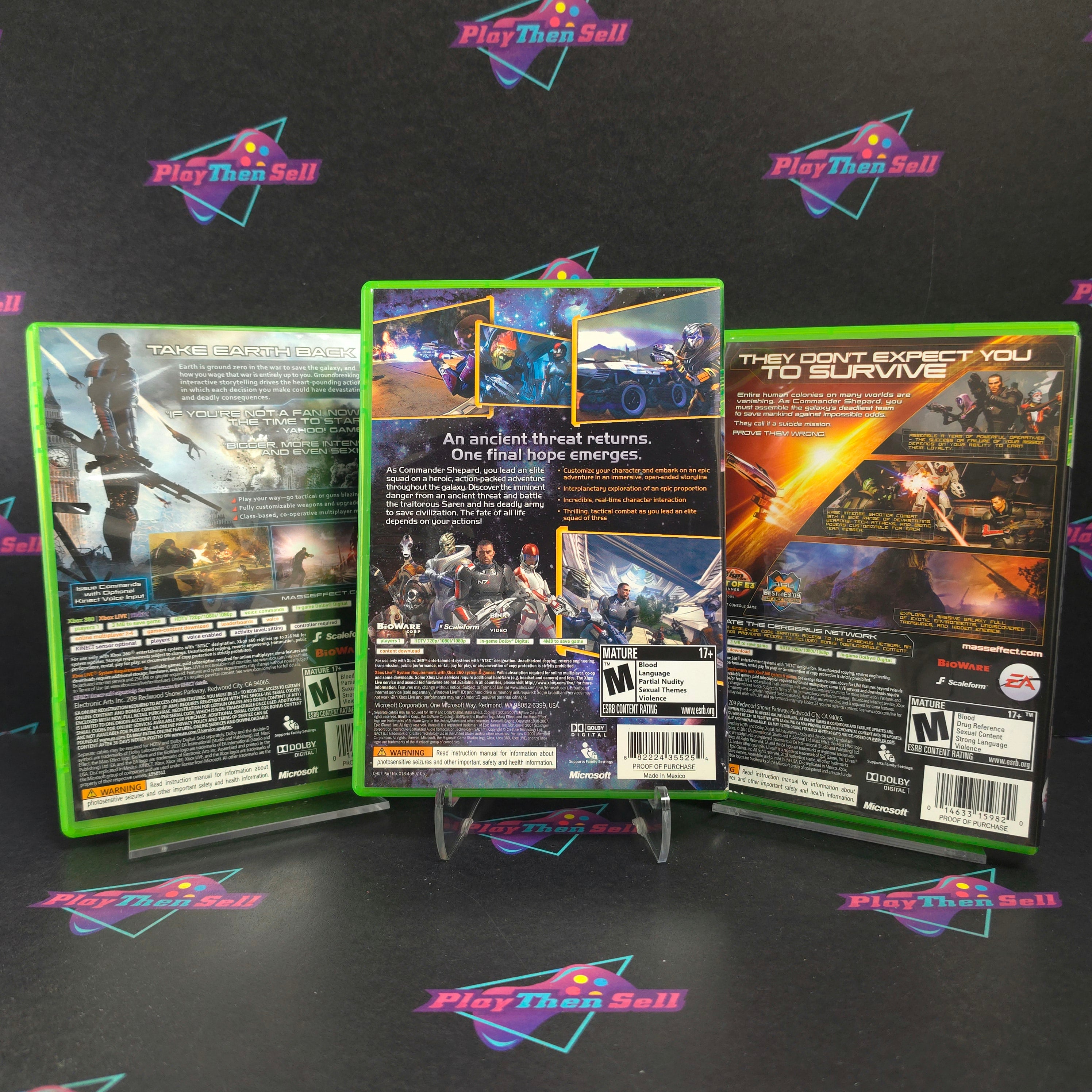 Mass Effect Collection (3-Game Lot) Bundle Xbox 360 Complete - Excellent
