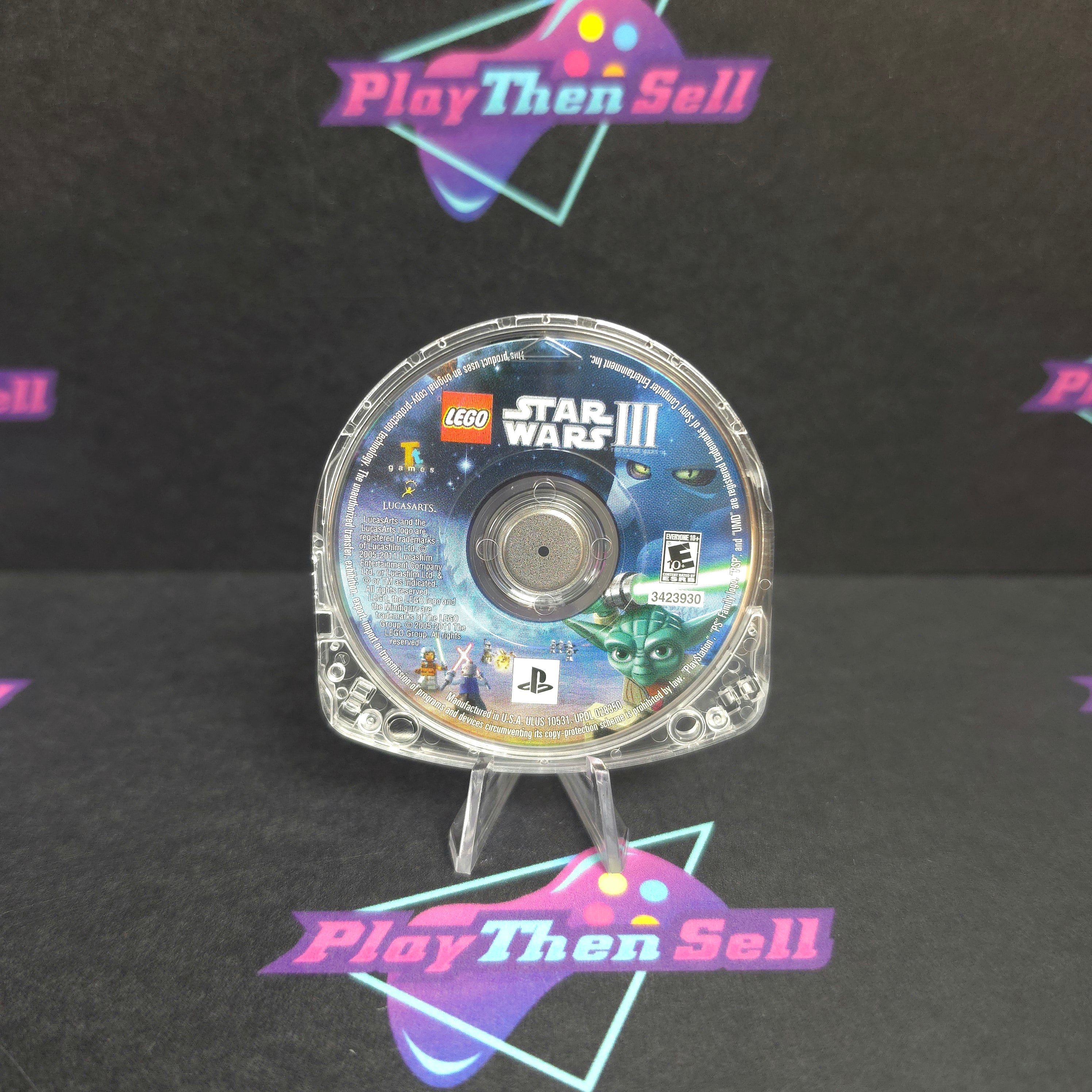LEGO Star Wars III (3) The Clone Wars Sony PSP Clear Disc Only - Excellent