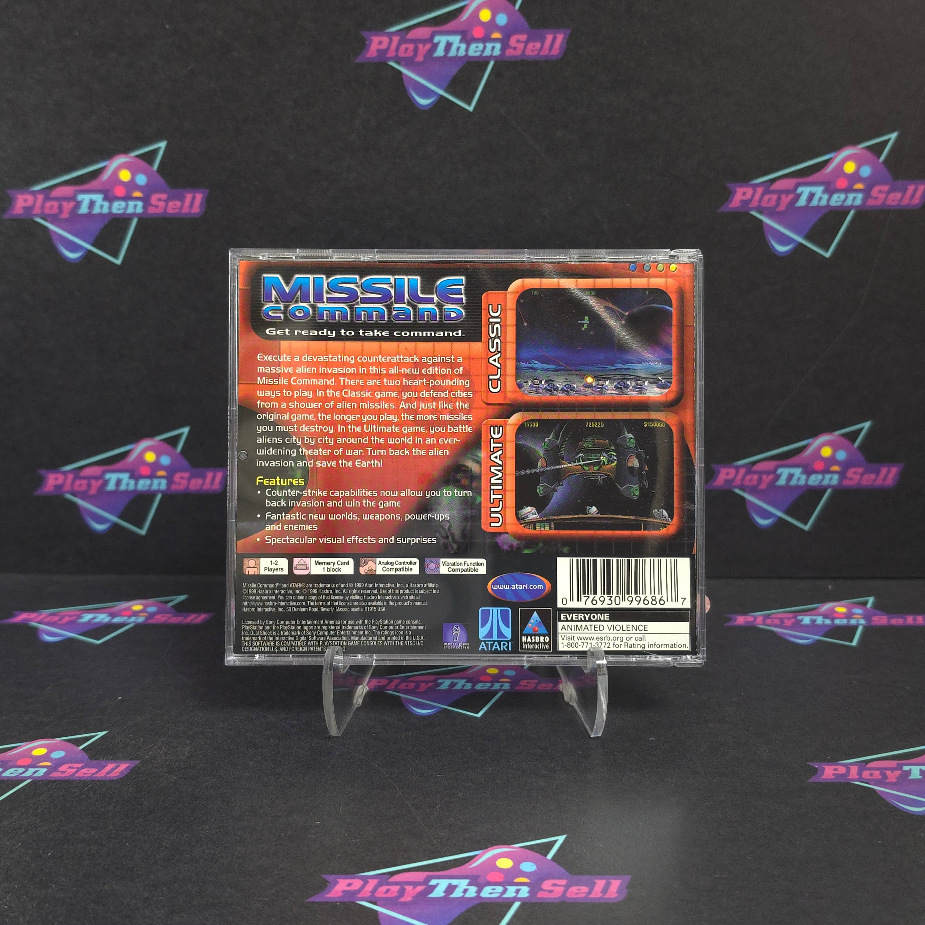 Missile Command PS1 PlayStation 1 Complete - Very Good