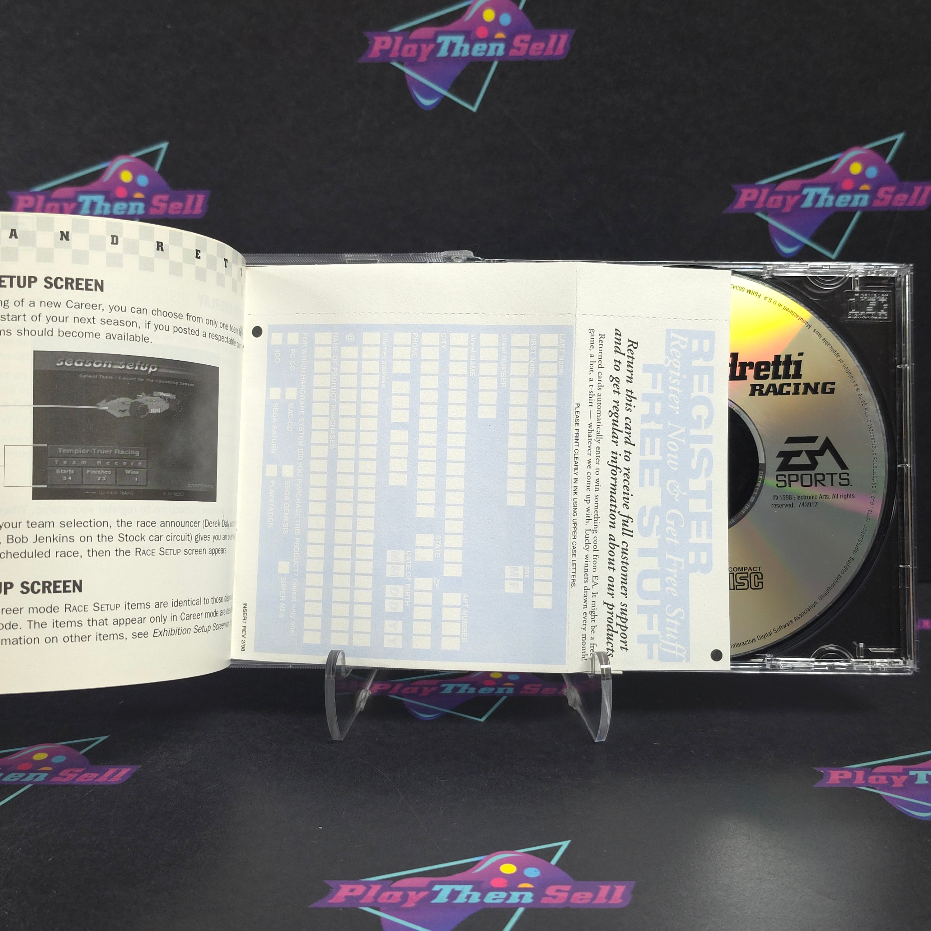 Andretti Racing PS1 PlayStation 1 GH + Reg Complete - Very Good