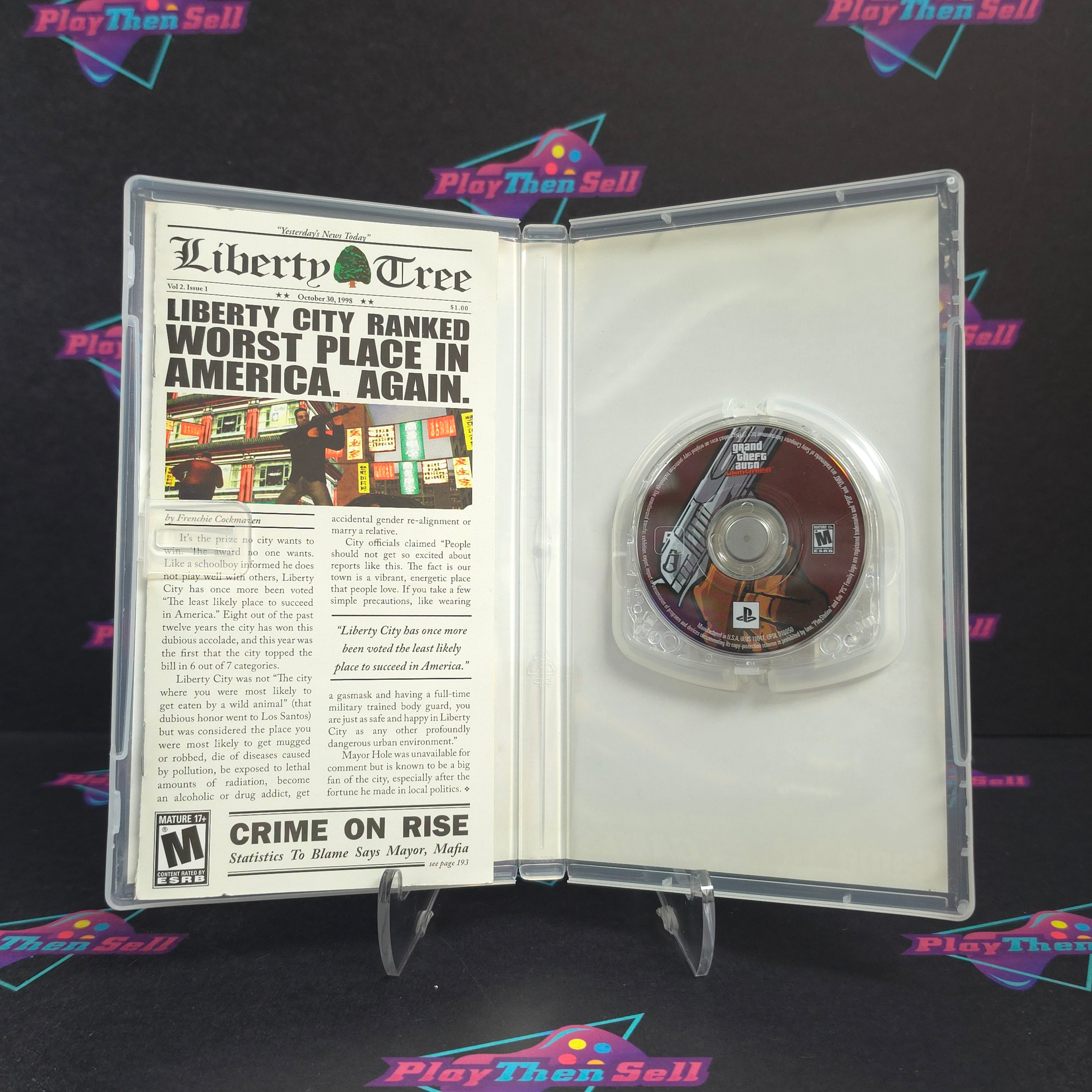 GTA Liberty City Stories Sony PSP Display Art GH + Map/Clear UMD Complete - Excellent