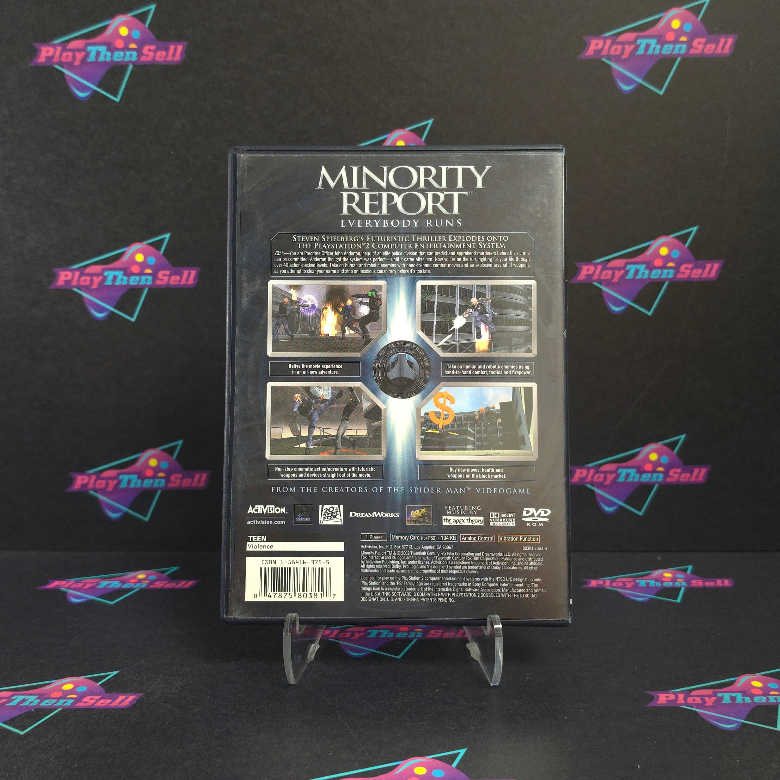 Minority Report PS2 PlayStation 2 - Very Good