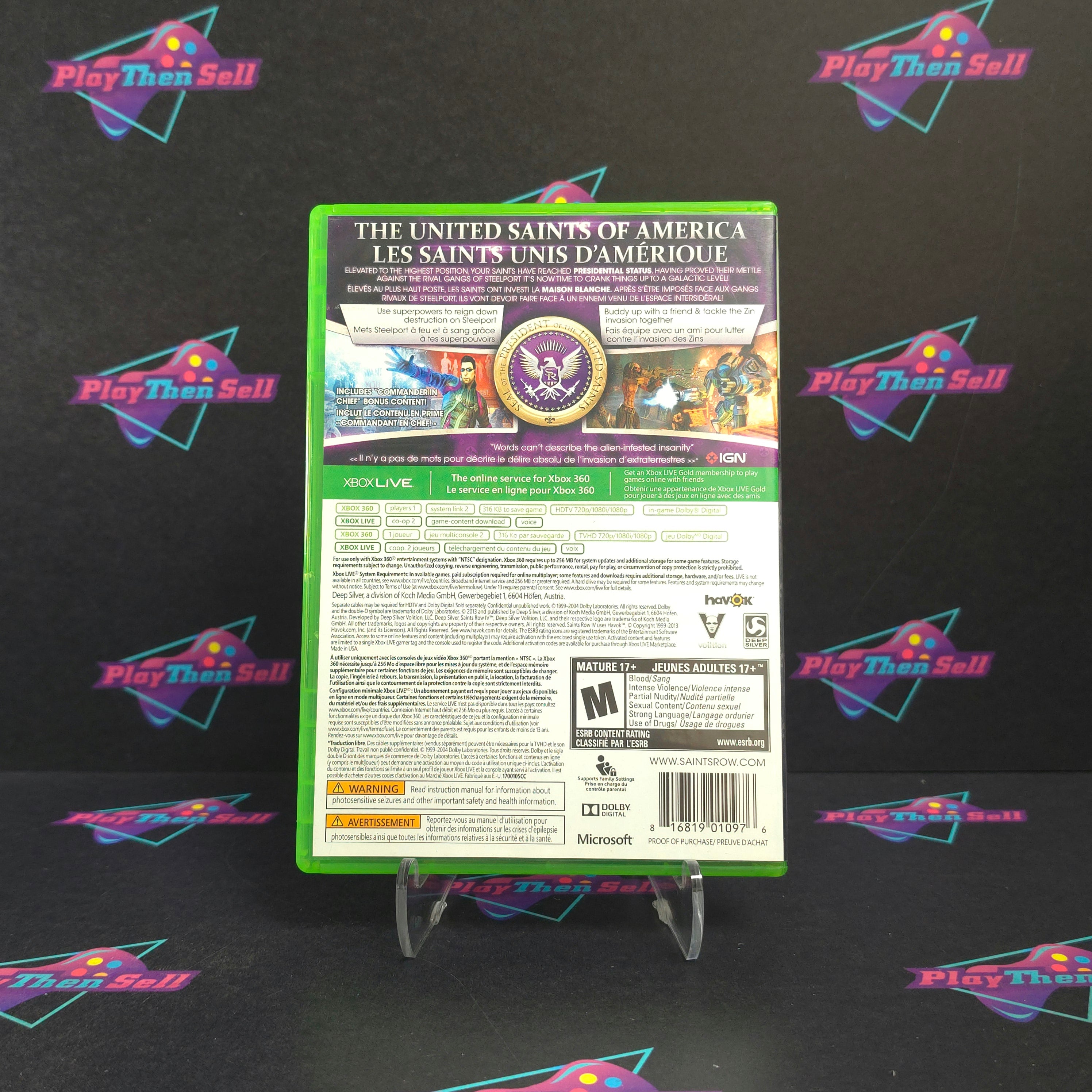 Saints Row IV (4) Commander in Chief Edition Xbox 360 Complete - Very Good