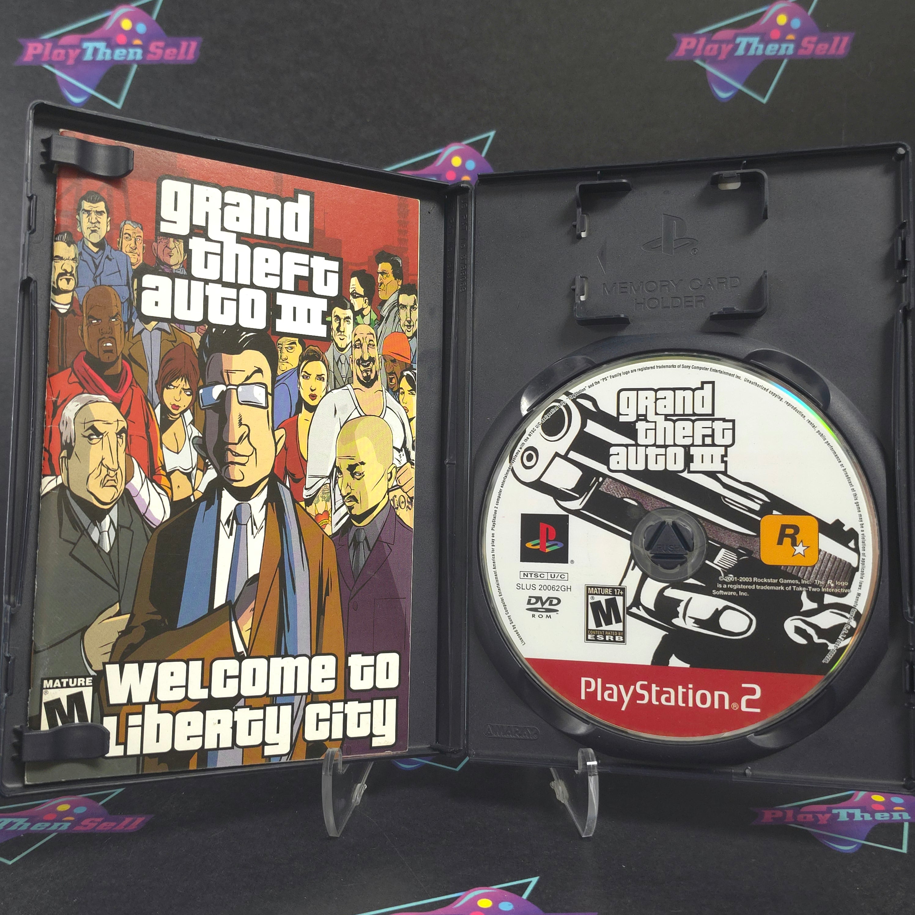 Grand Theft Auto GTA III (3) PS2 PlayStation 2 GH + Map CIB - Very Good