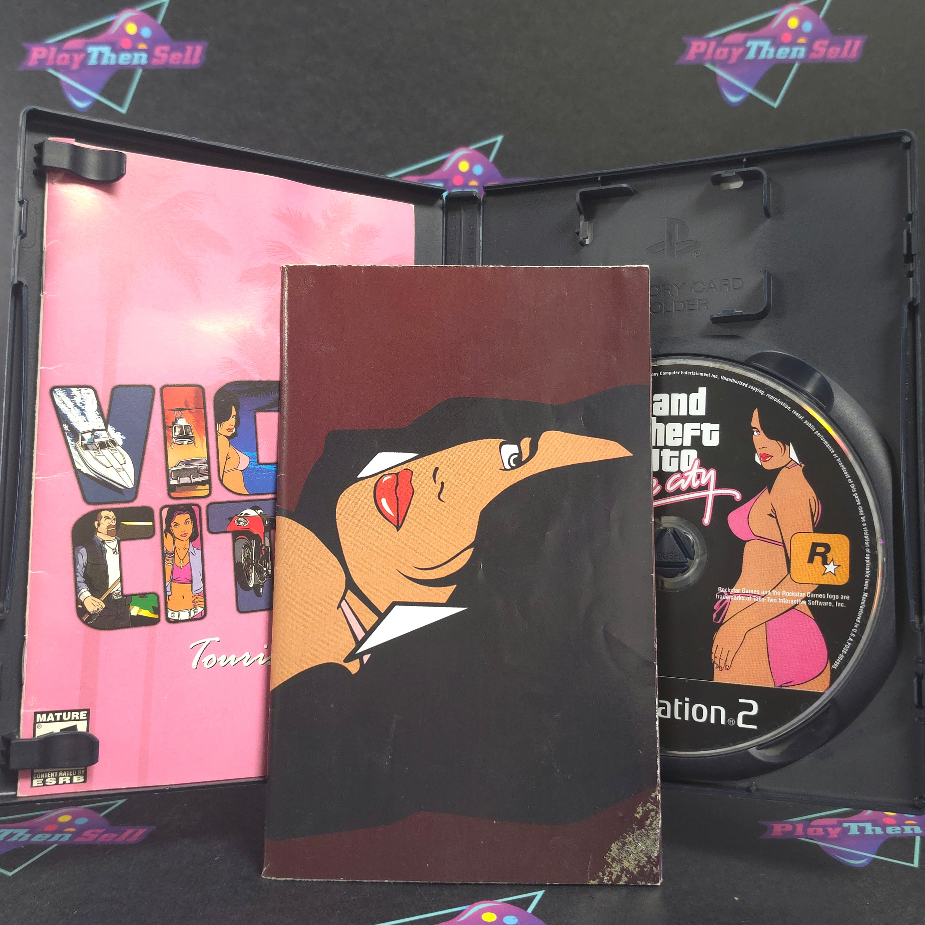 Grand Theft Auto GTA Vice City PS2 PlayStation 2 + Map CIB - Very Good