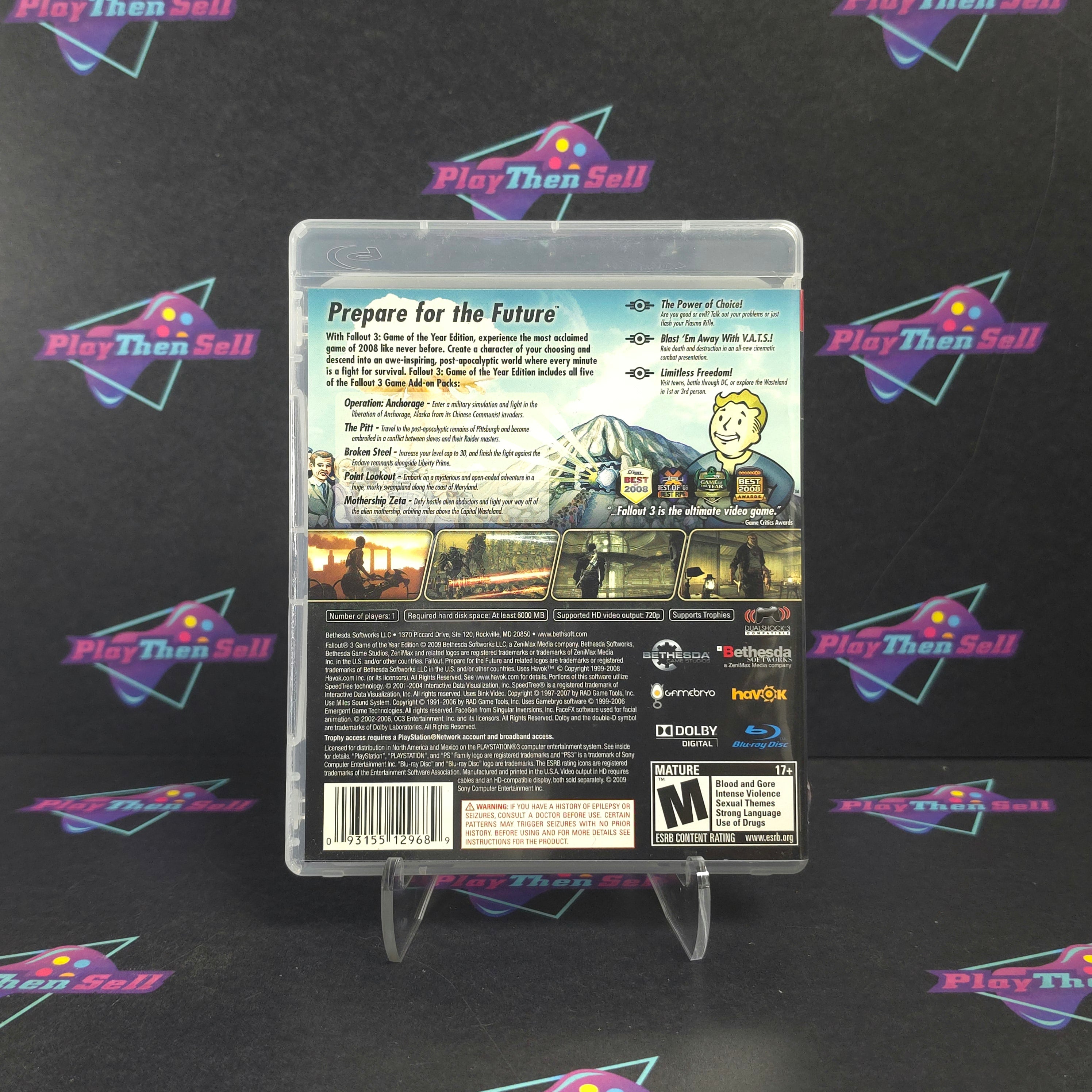 Fallout 3 GOTY PS3 PlayStation 3 Complete - Very Good