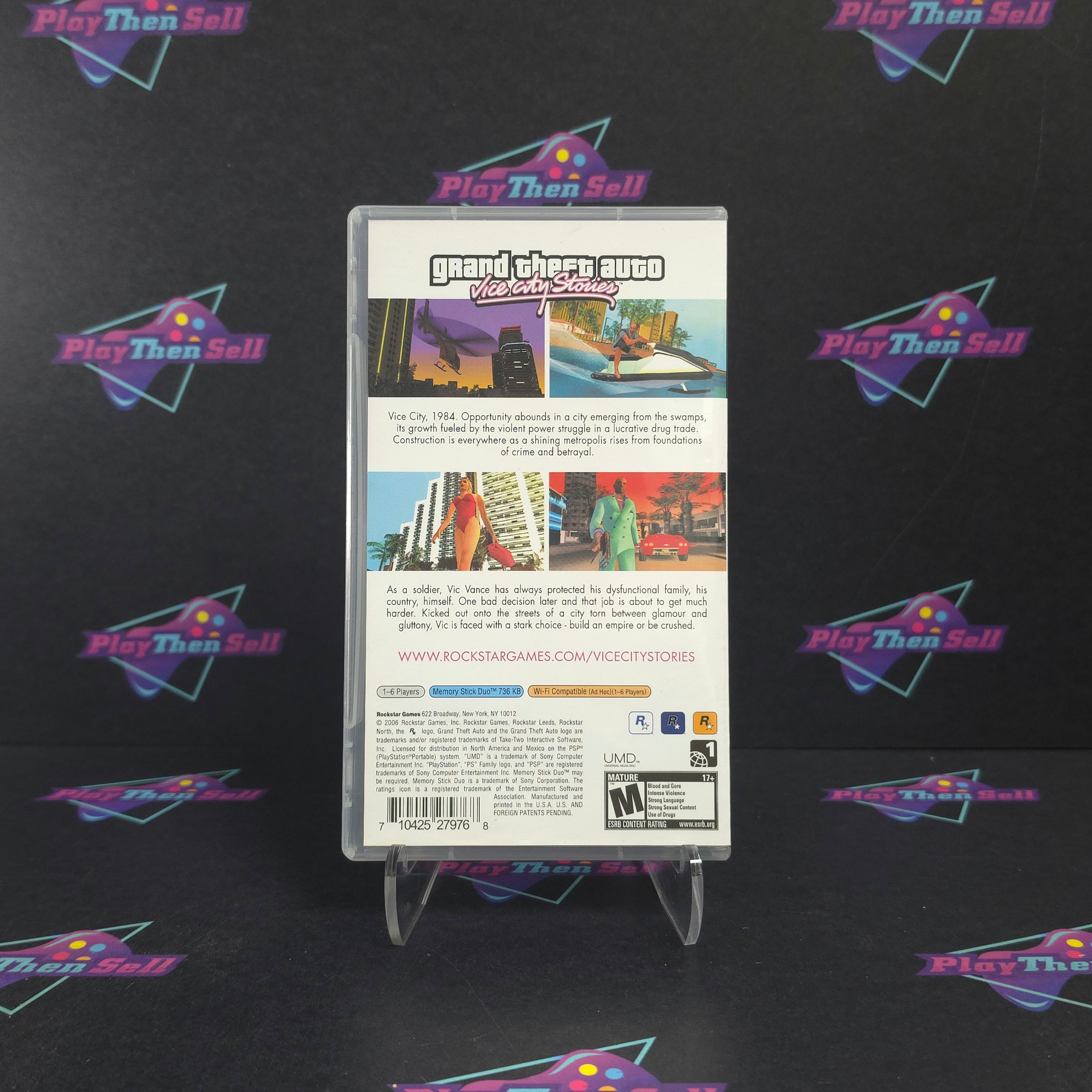 Grand Theft Auto GTA Vice City Stories Sony PSP Clear Disc - Very Good
