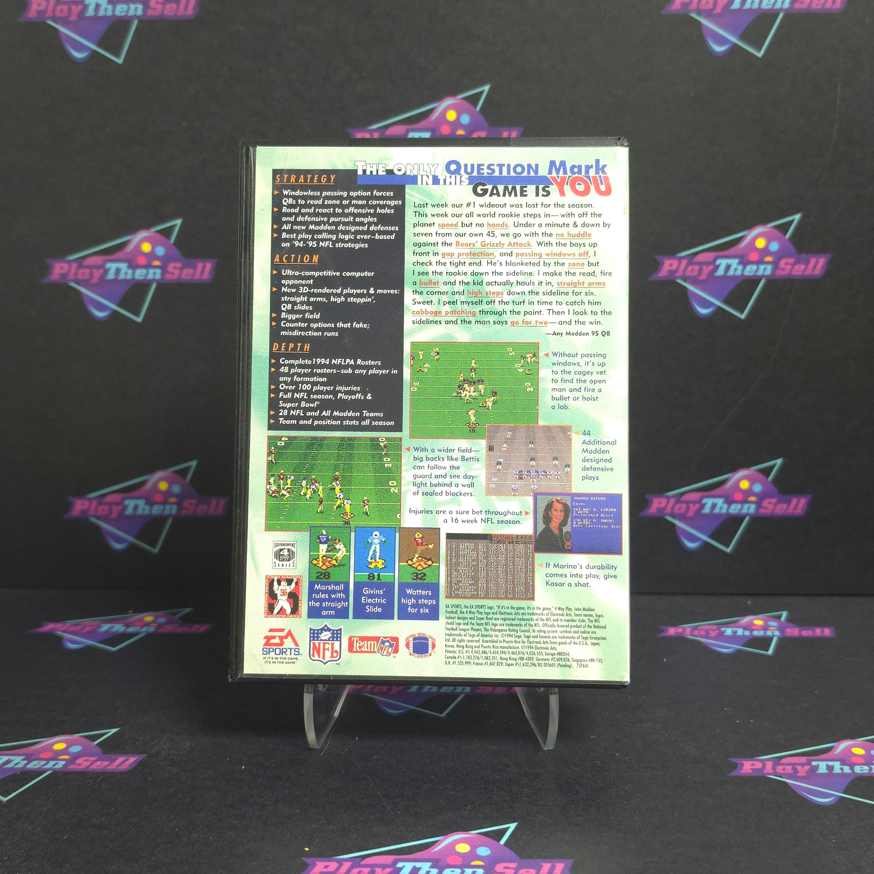Madden NFL 95 Sega Genesis Complete - Excellent