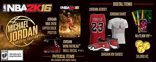 NBA 2K16 Michael Jordan Special Edition Xbox One + Sticker Complete - Excellent
