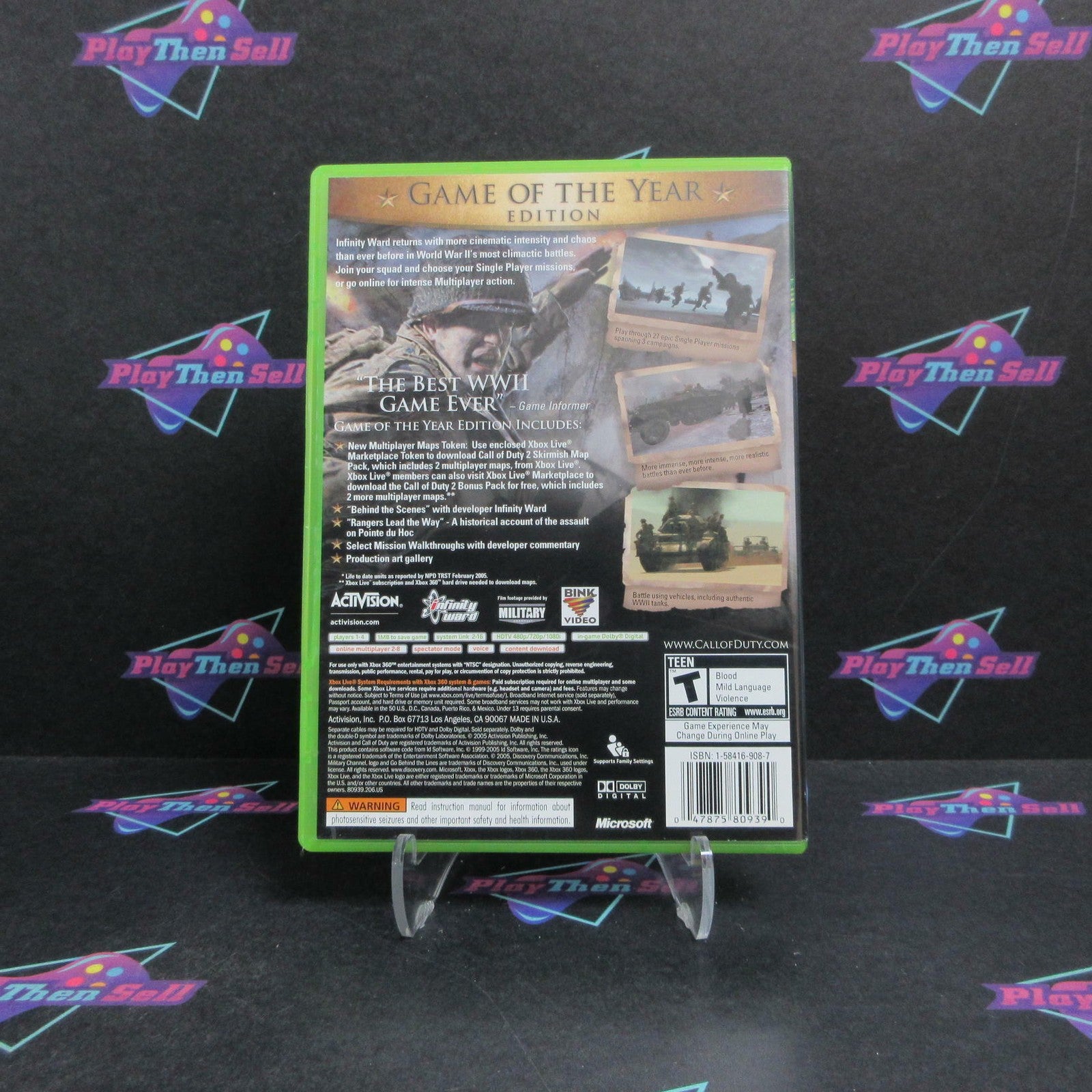 Call of Duty 2 GOTY Edition Xbox 360 No Bonus Disc Complete  - 1 Year Warranty..