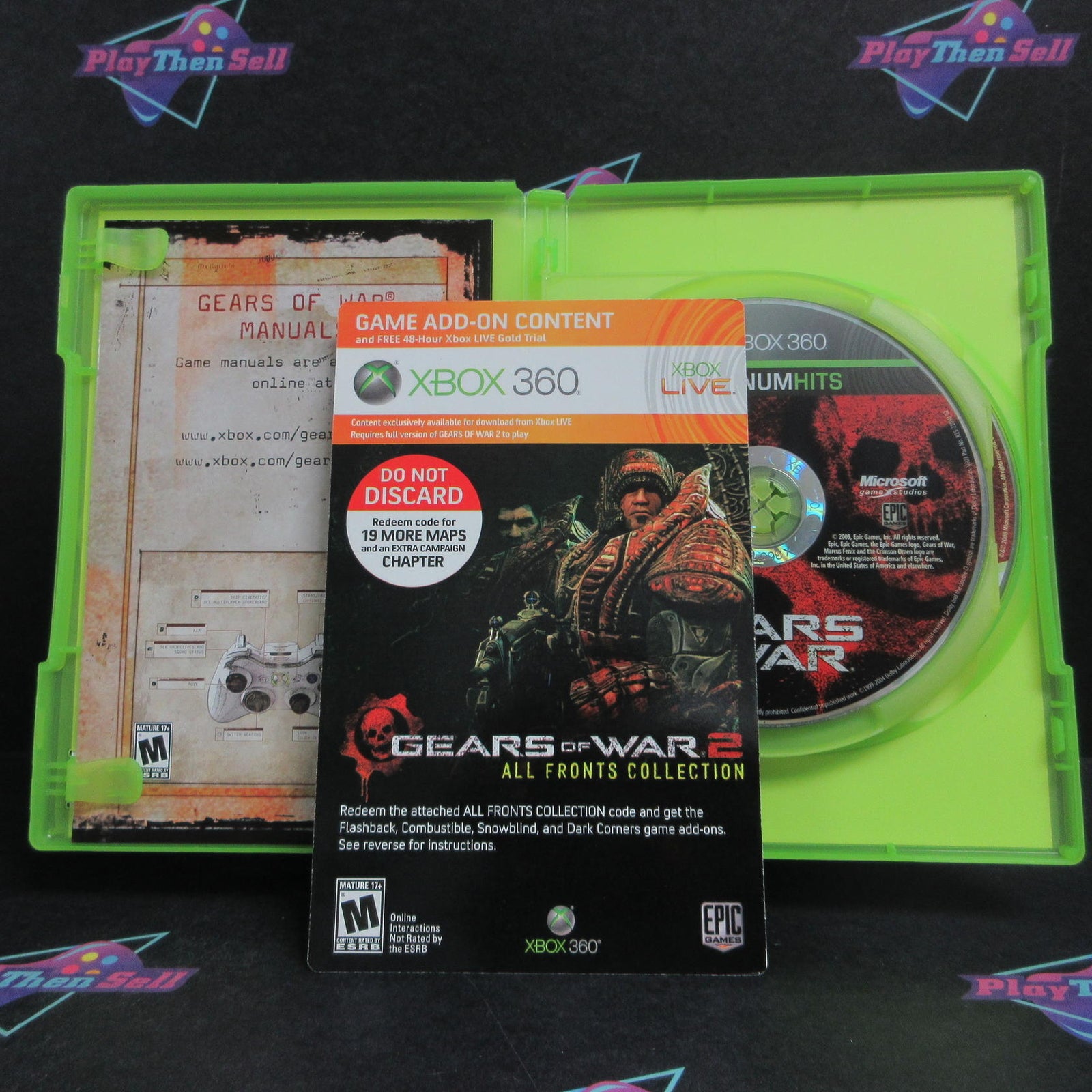 Gears of War Triple Pack Xbox 360 + Insert Complete - 1 Year Warranty EX Cond