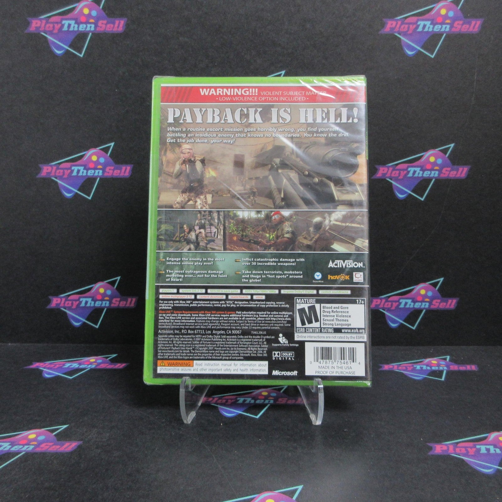 Soldier Of Fortune Payback Xbox 360 Brand New - Sealed