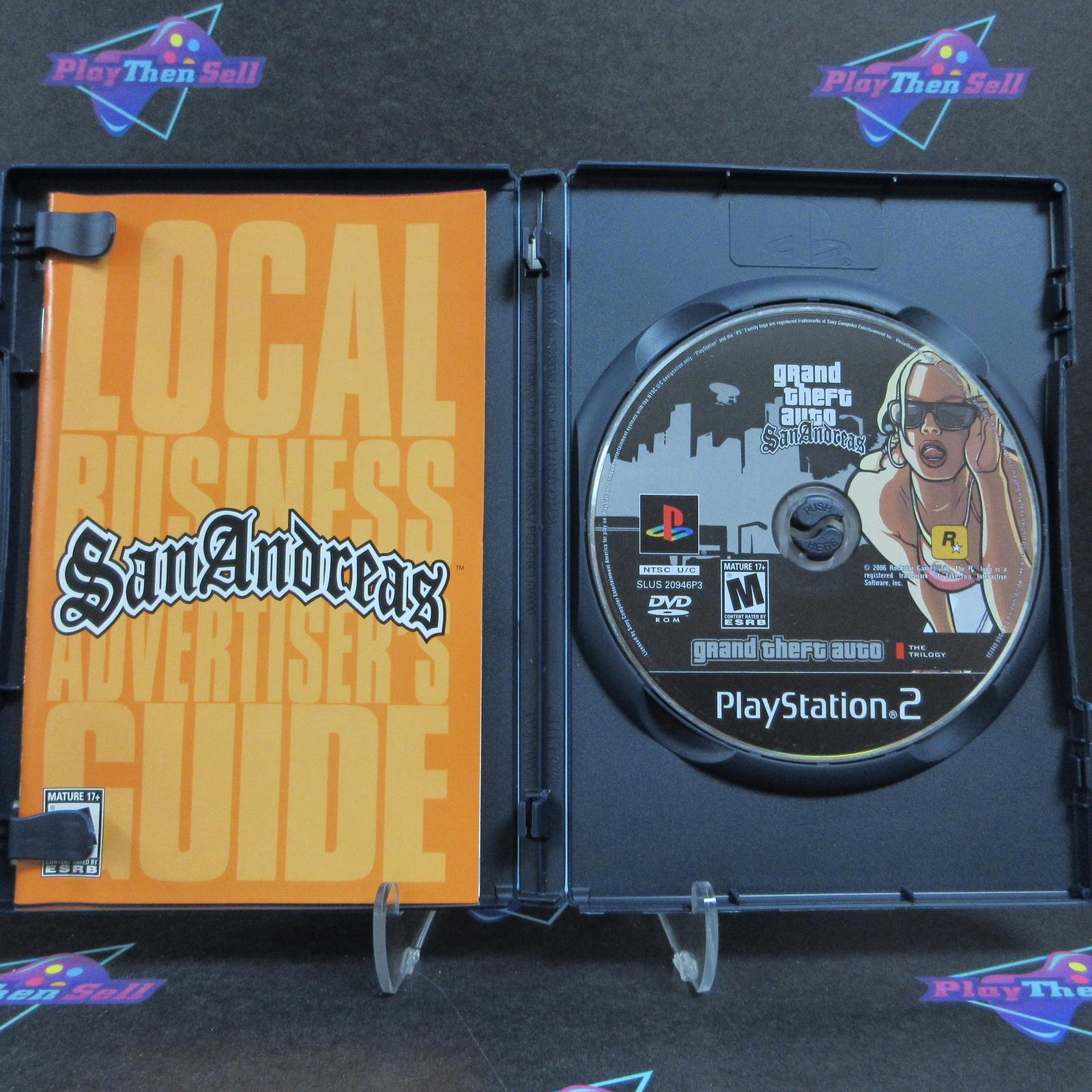 Grand Theft Auto San Andreas Trilogy PS2 PlayStation 2 +Map Complete  - 1 Year..