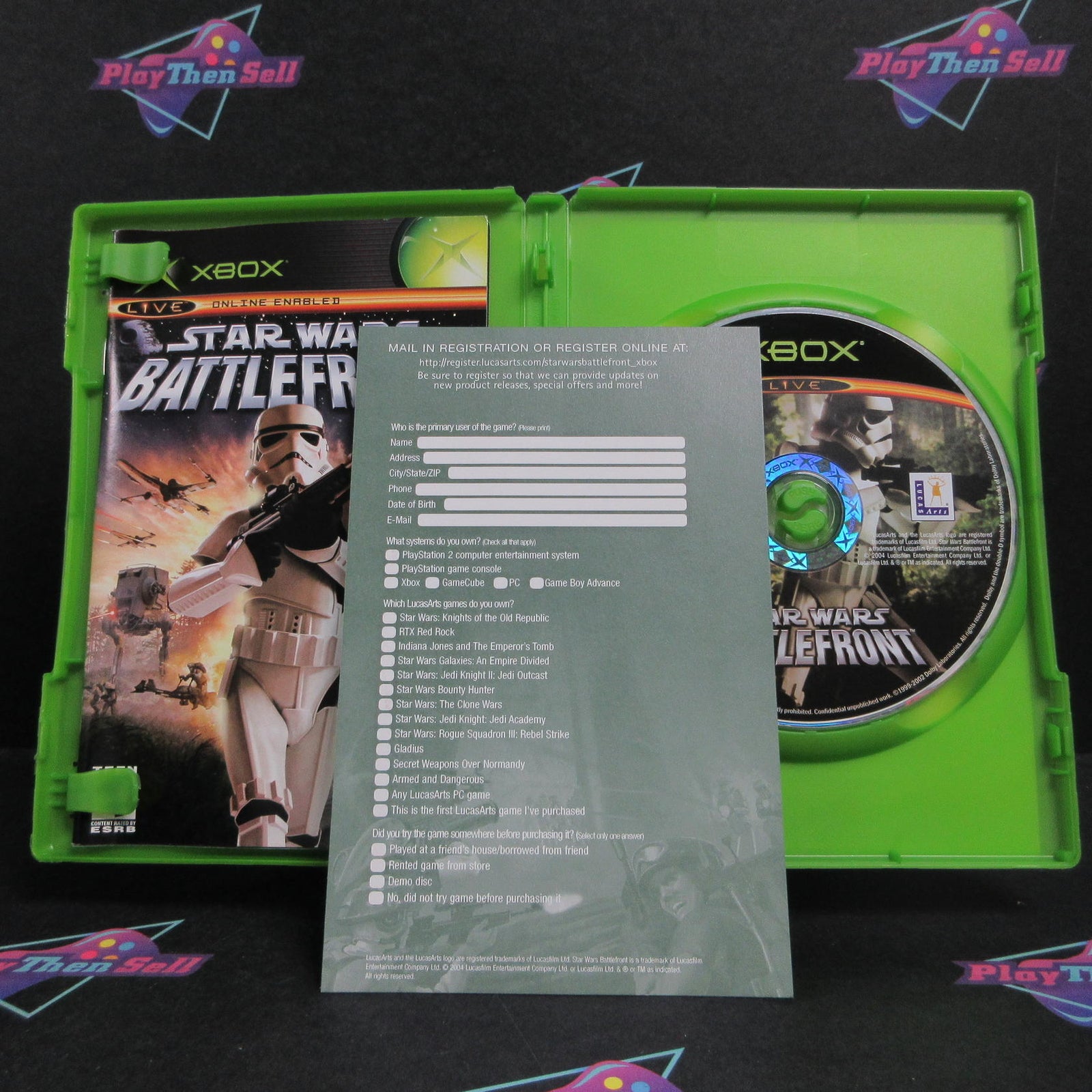 Star Wars Battlefront Xbox + Reg Card Complete - 1 Year Warranty EX Cond