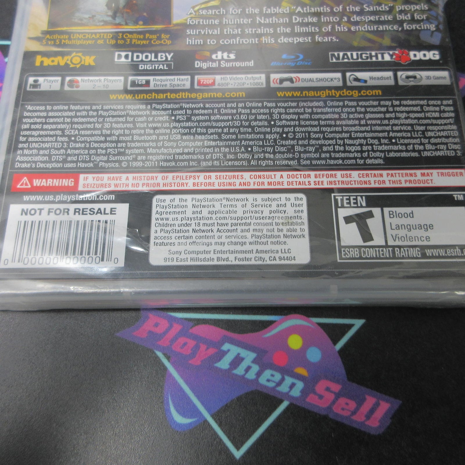 Uncharted 3 Drake's Deception PS3 PlayStation 3 Brand New - Sealed
