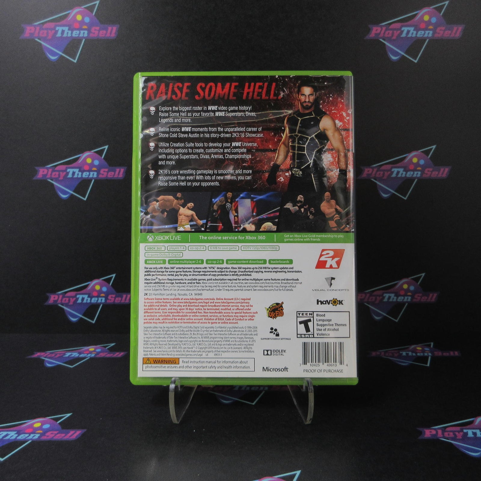 WWE 2K16 Xbox 360 Complete - 1 Year Warranty EX Cond