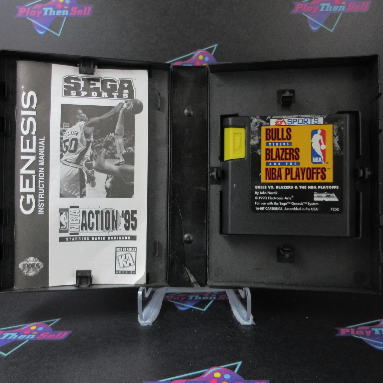 Bulls vs. Blazers and the NBA Playoffs Sega Genesis Boxed CIB  - 1 Year Warran..