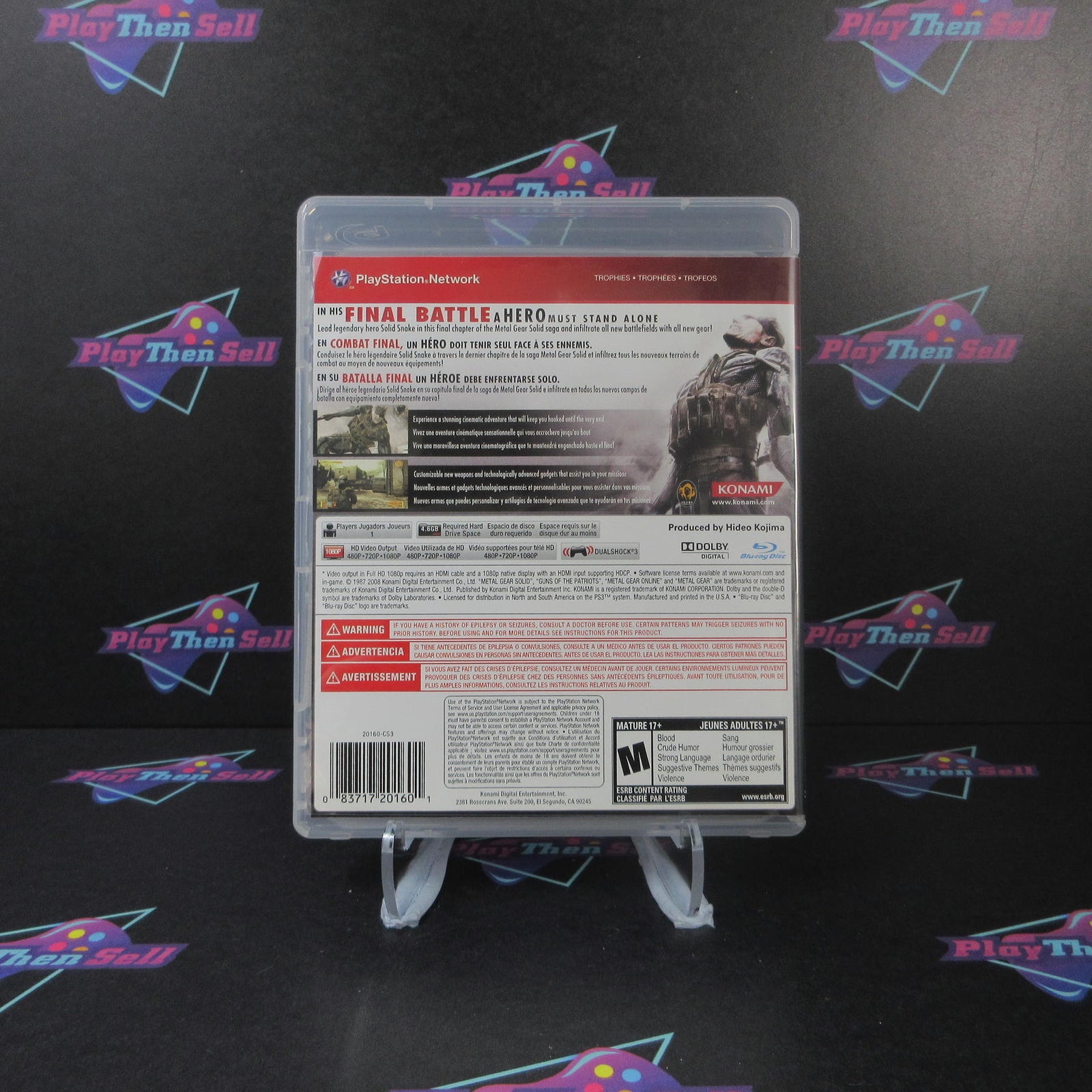 Metal Gear Solid 4 Guns Of The Patriots PS3 PlayStation 3 GH CIB  - 1 Year War..