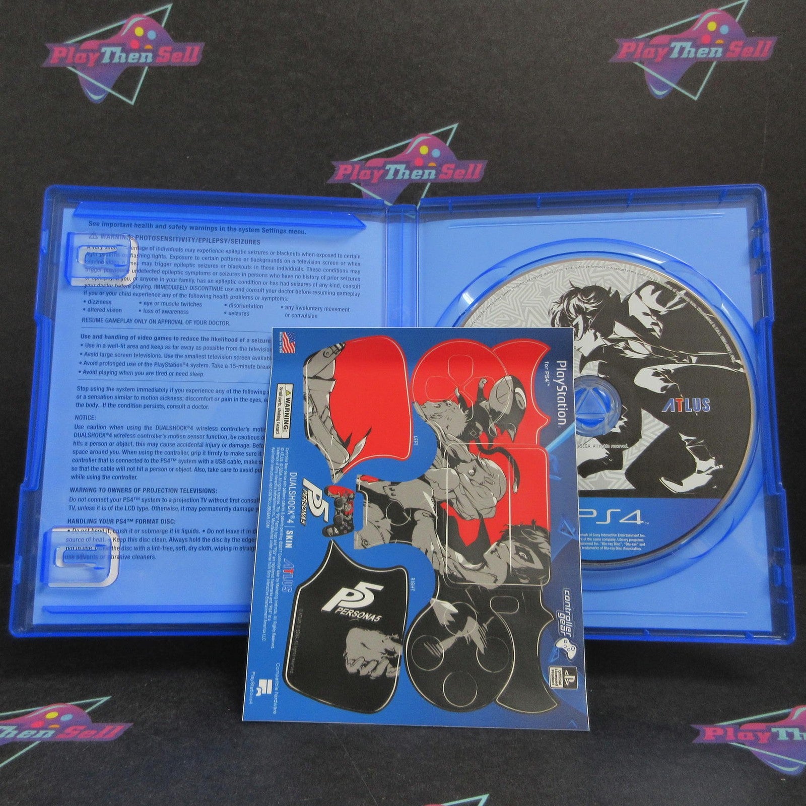 Persona 5 PS4 PlayStation 4 + Controller Skin Complete - 1 Year Warranty EX Cond
