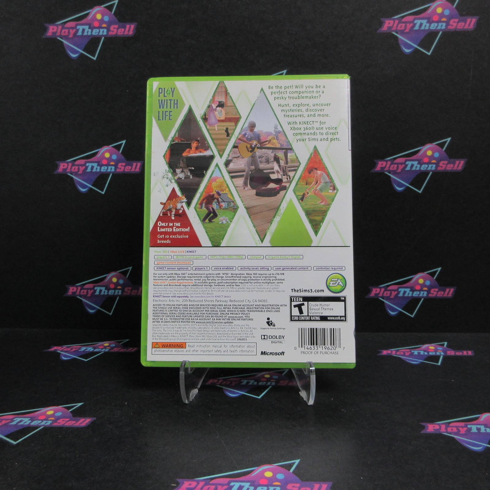 The Sims 3 Pets Limited Edition Xbox 360 Complete - 1 Year Warranty EX Cond