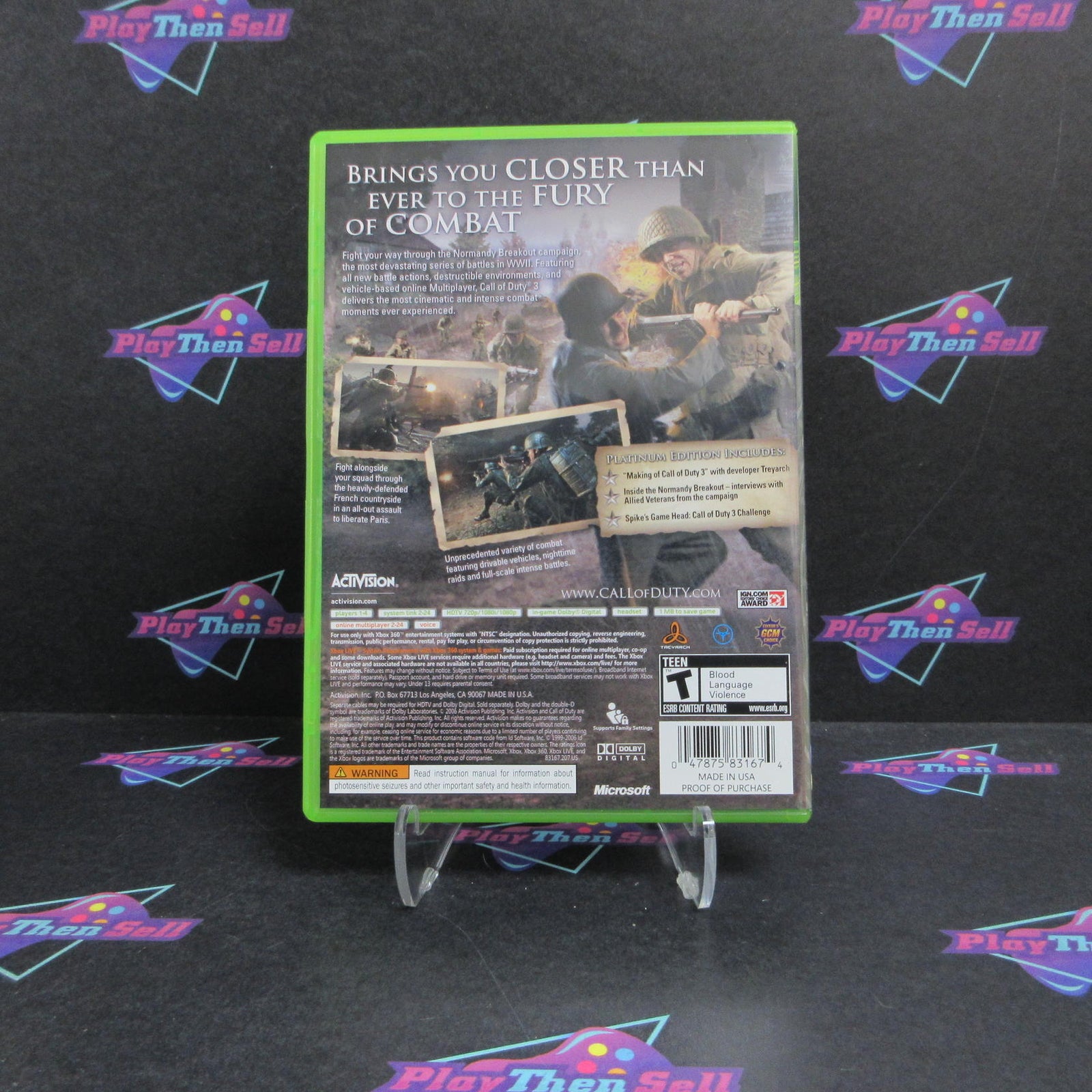 Call of Duty 3 Xbox 360 PH + Bonus Disc Complete - 1 Year Warranty EX Cond