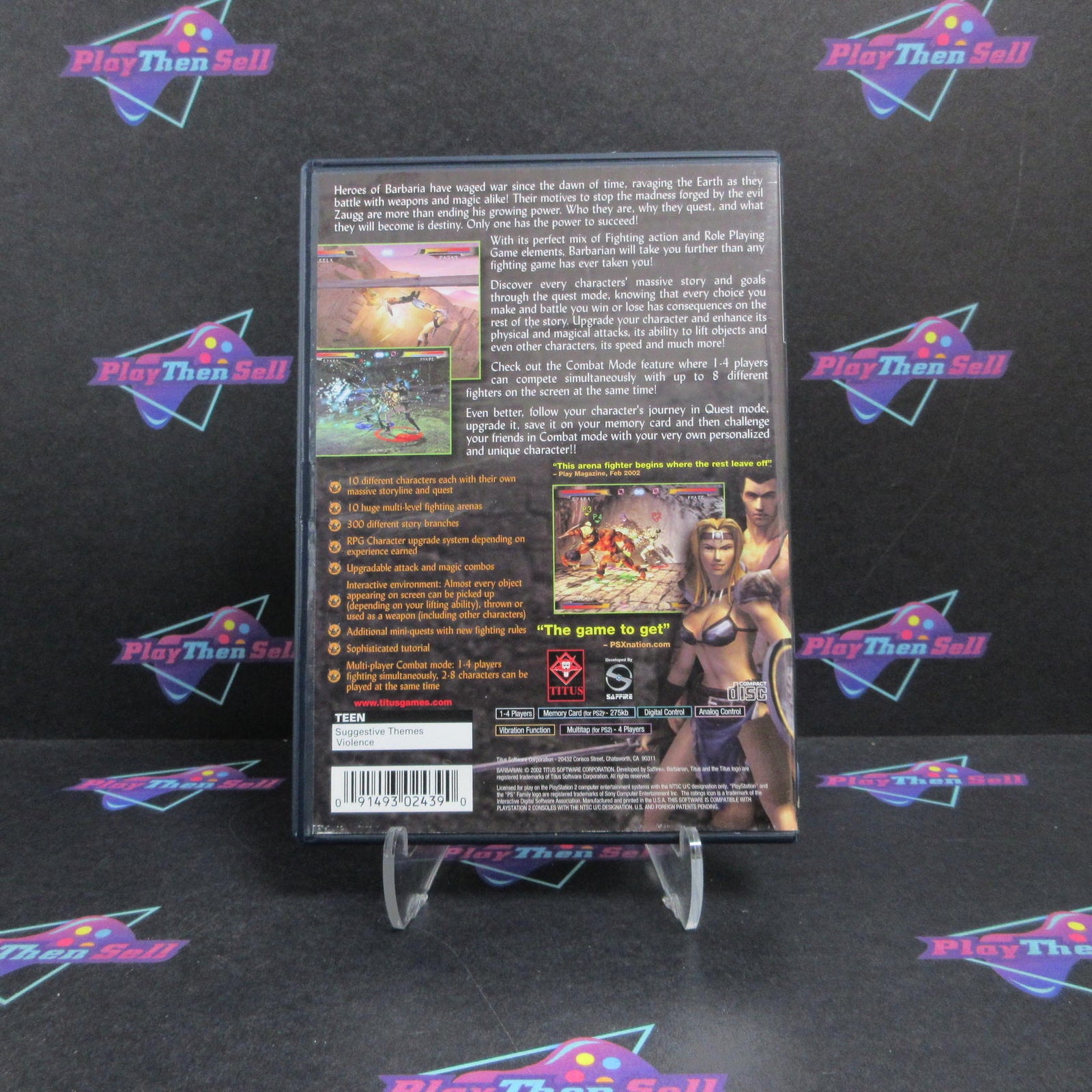 Barbarian PS2 PlayStation 2 + Reg Card Complete - 1 Year Warranty EX Cond